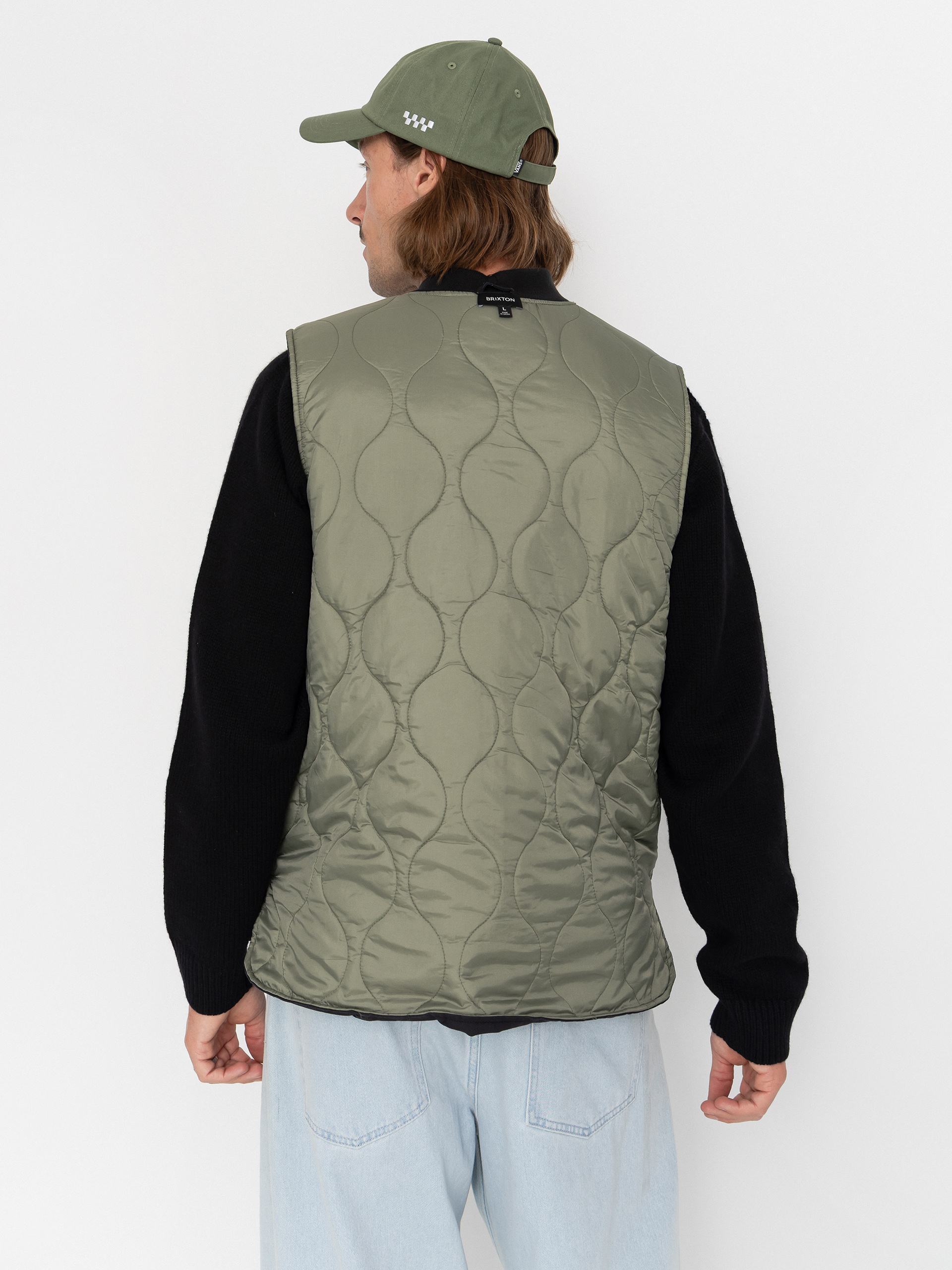 Brixton Vest Builders Abraham Rev (black/olive surplus)