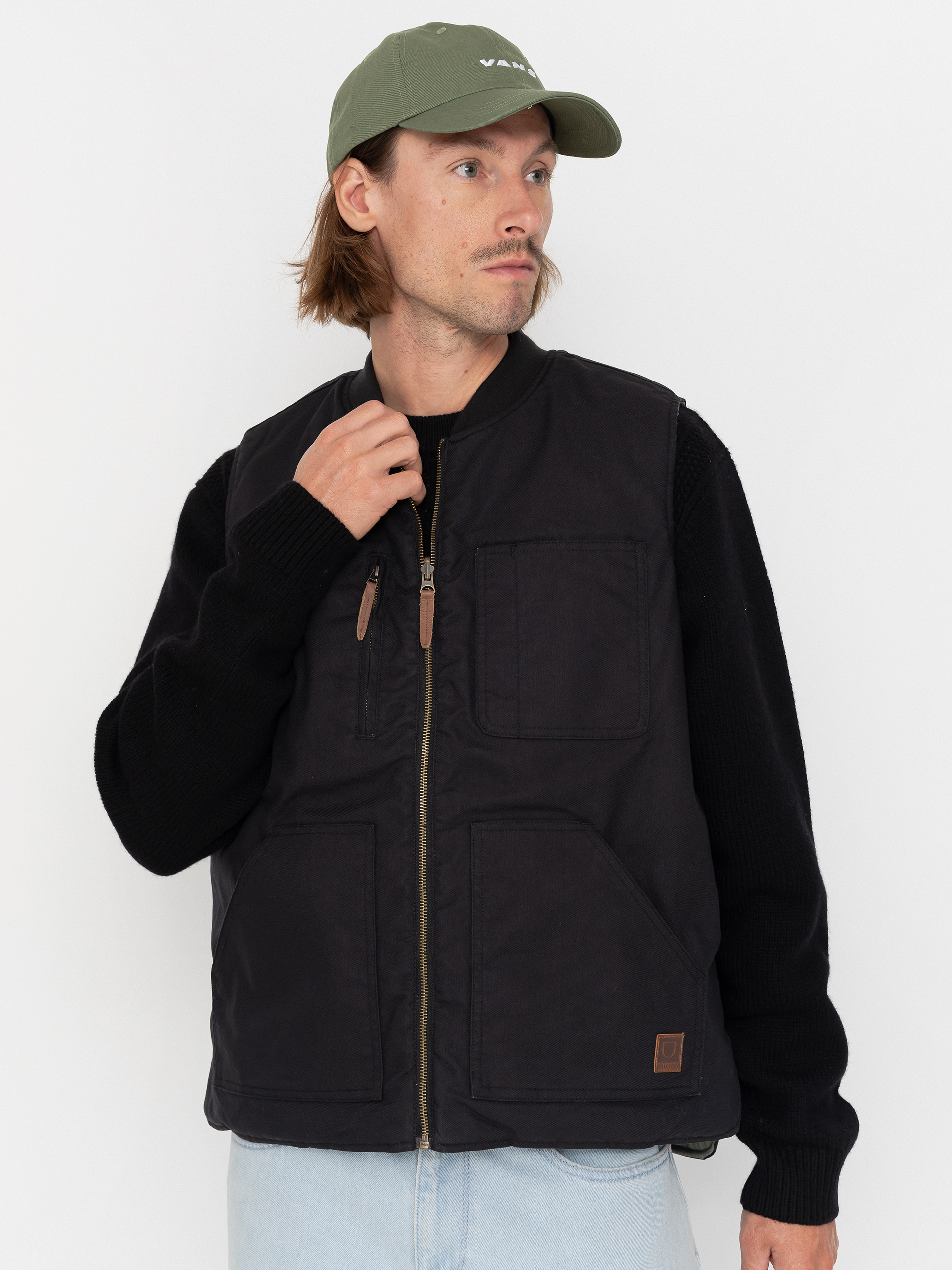 Brixton Vest Builders Abraham Rev (black/olive surplus)