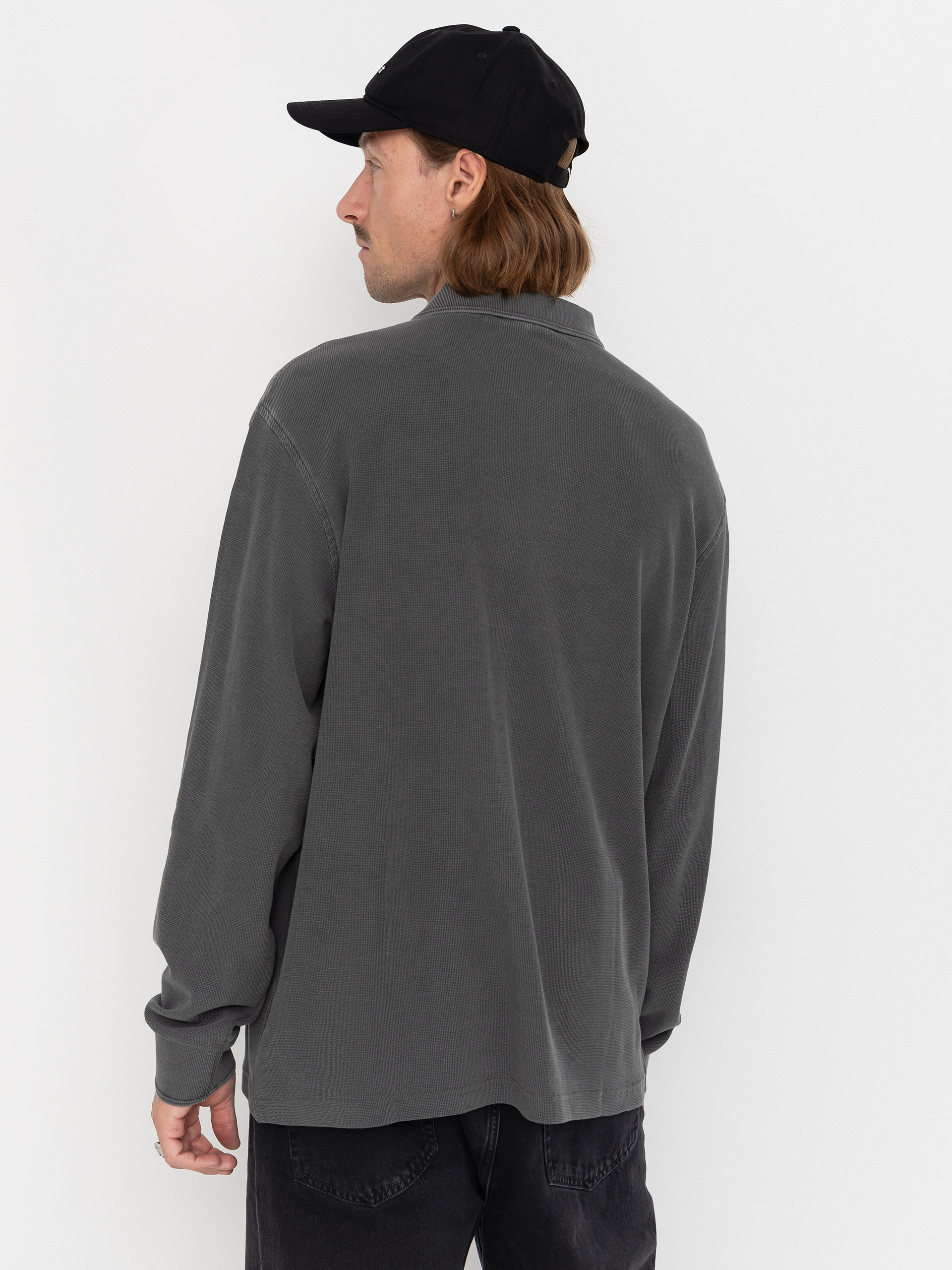 Carhartt WIP Longsleeve Waffle Rugby (black/garment dyed)