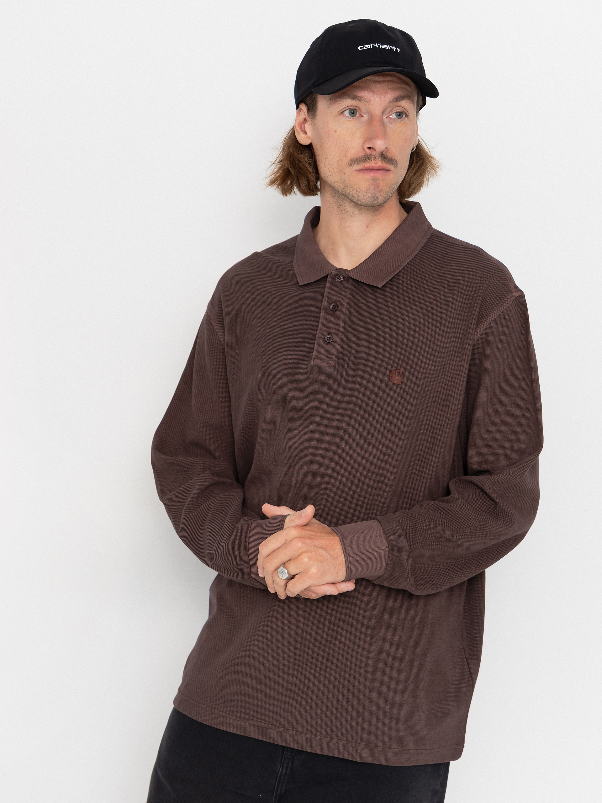 Carhartt WIP Longsleeve Waffle Rugby (palisander/garment dyed)