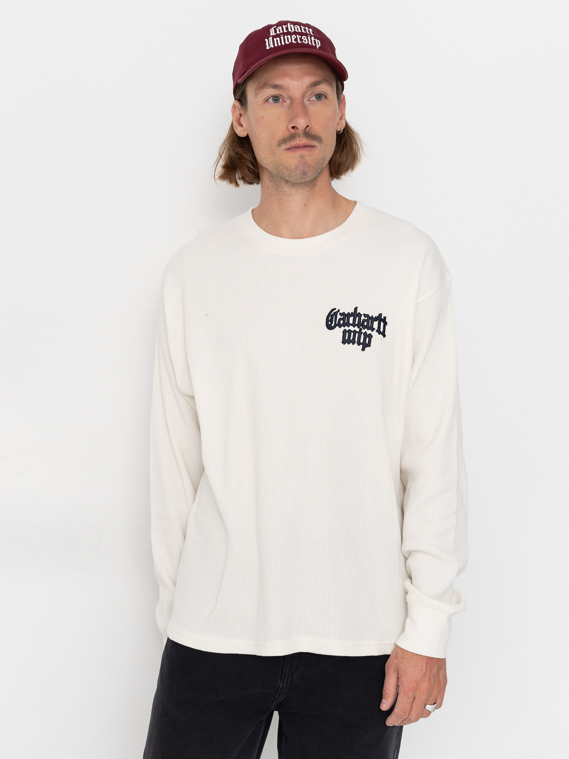 Carhartt WIP Blackletter Waffle Longsleeve (wax/black)