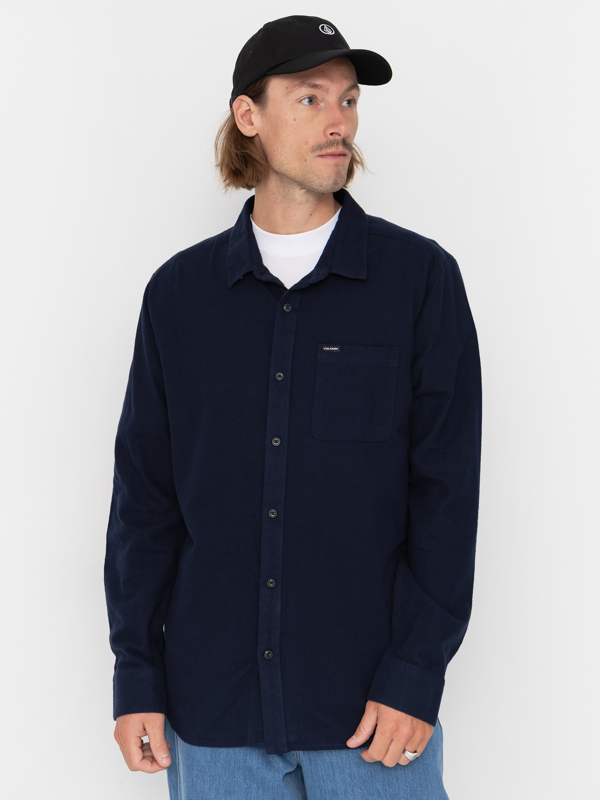 Volcom Caden Solid Ls Shirt (marine)