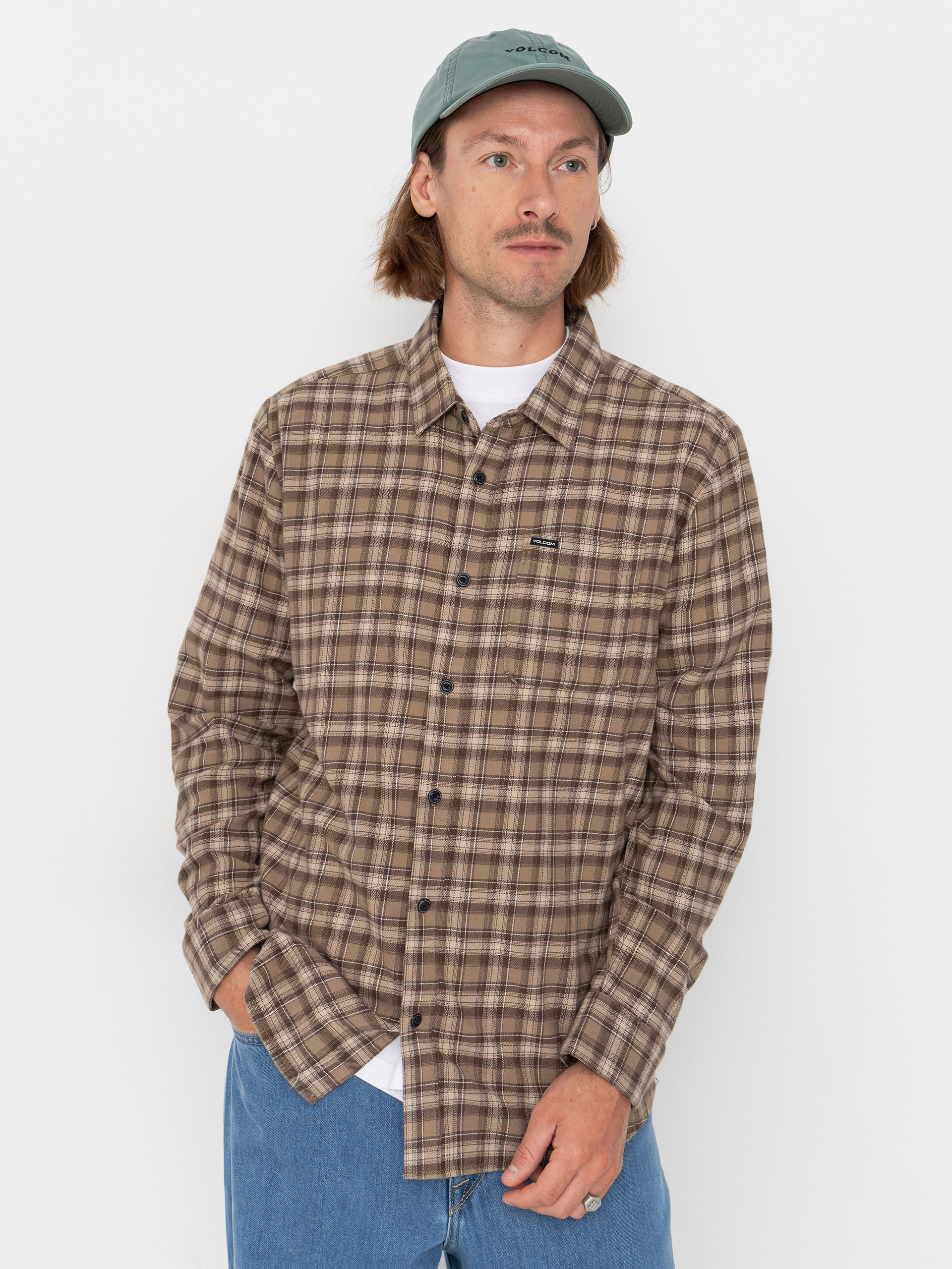 Volcom Caden Plaid Ls Shirt (light khaki)