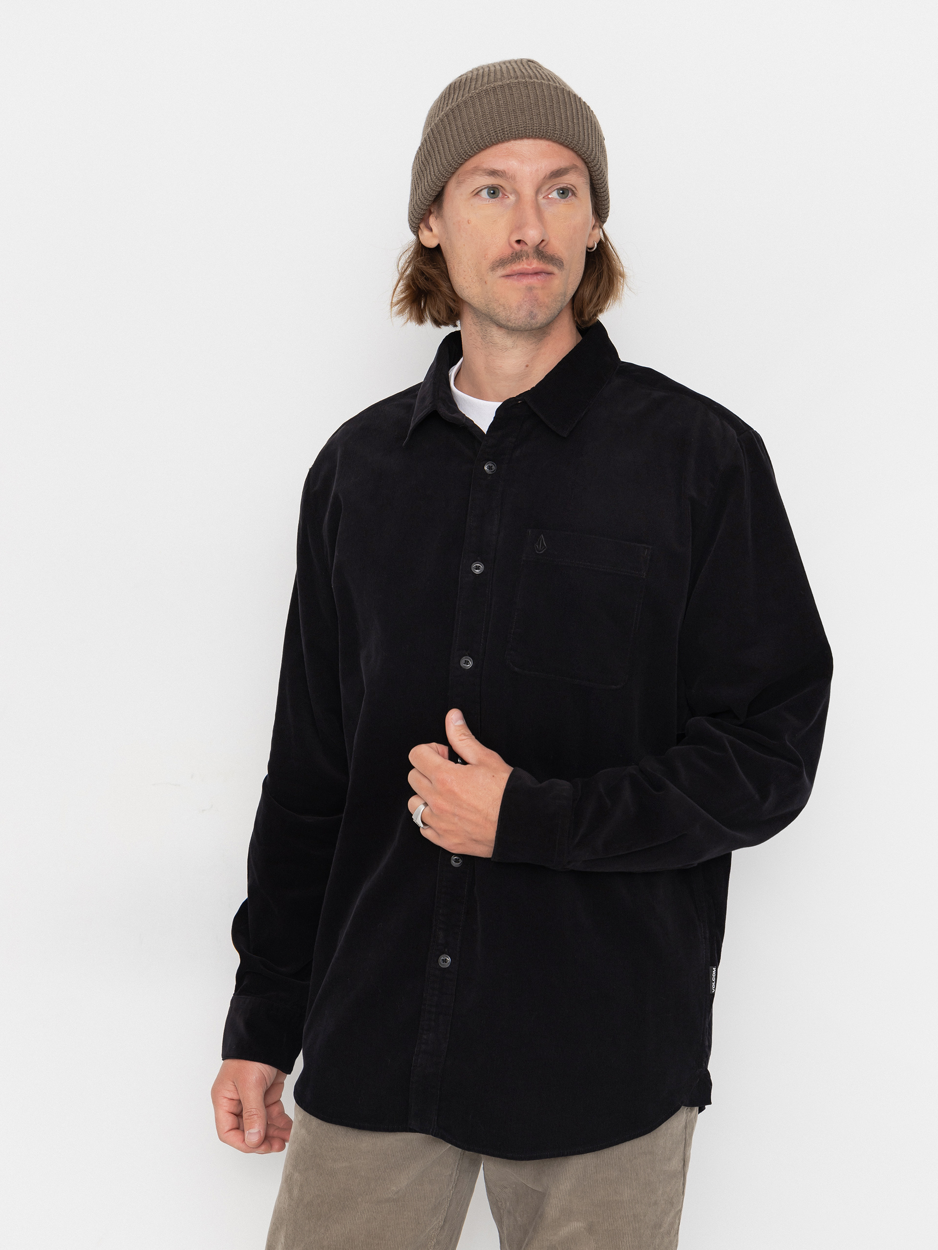 Volcom Zander Cord Ls Shirt (black combo)