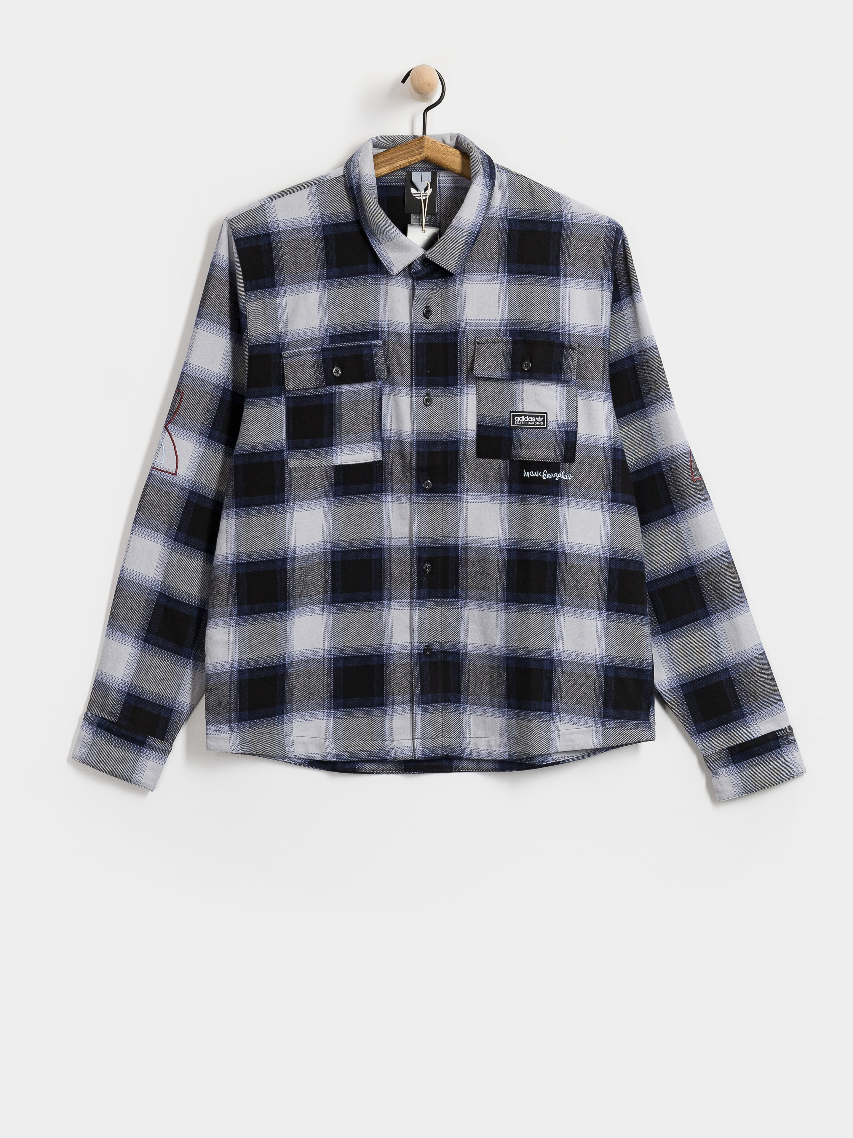 adidas Hemd Gonz Flannel (black/mutprp/halsil)