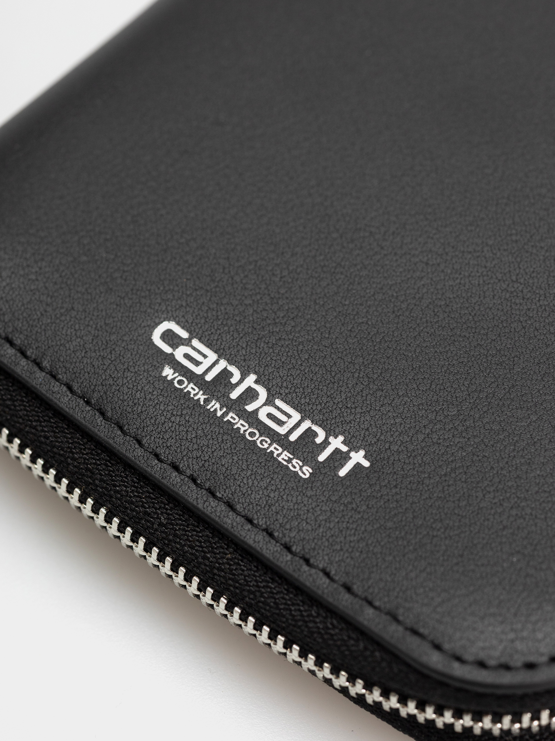 Carhartt WIP Leather Geldbörse (black/silver)