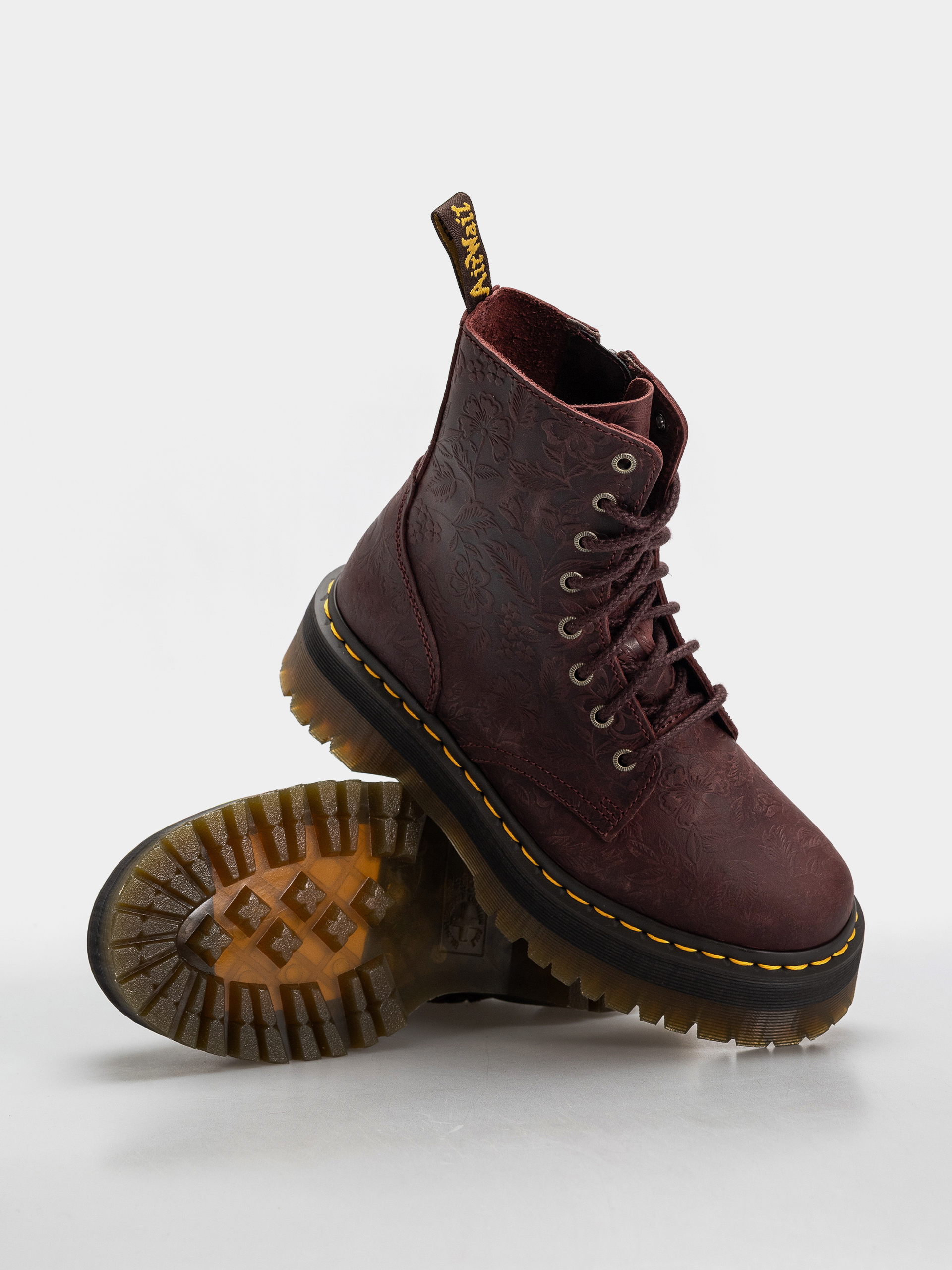 Dr. Martens Jadon Emboss Floral Wmn Shoes (cherry red)