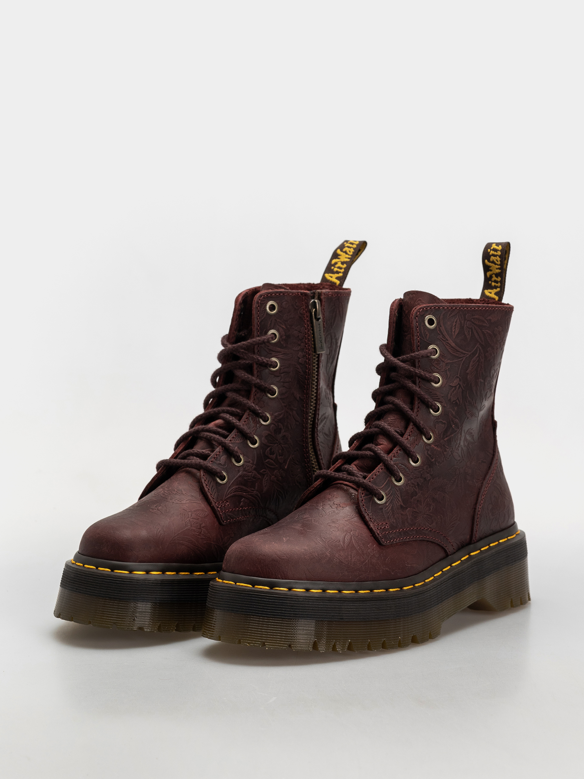 Dr. Martens Jadon Emboss Floral Wmn Schuhe (cherry red)