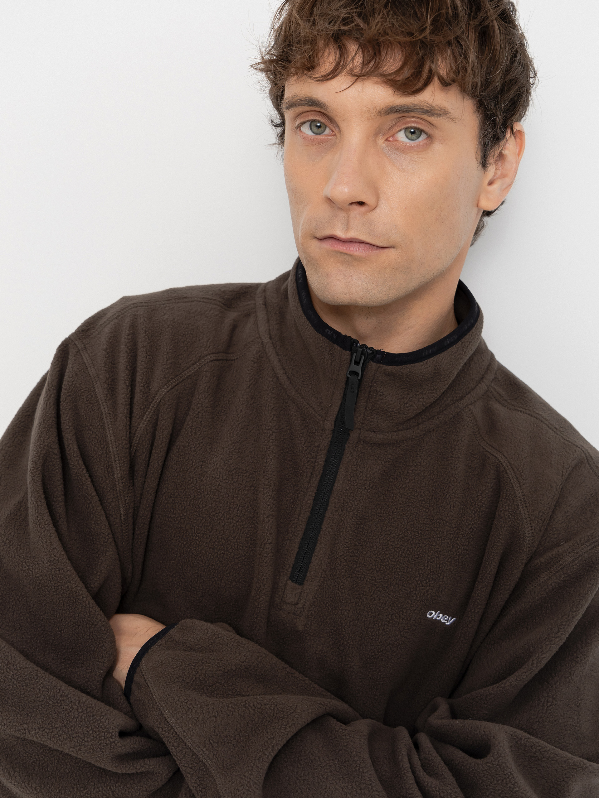 Mens OBEY Vetta Pullover Fleece (andesite)
