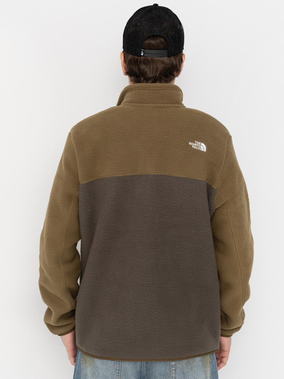 Mens The North Face Yumiori 1/4 Zip Fleece  (new taupe green/caraway)