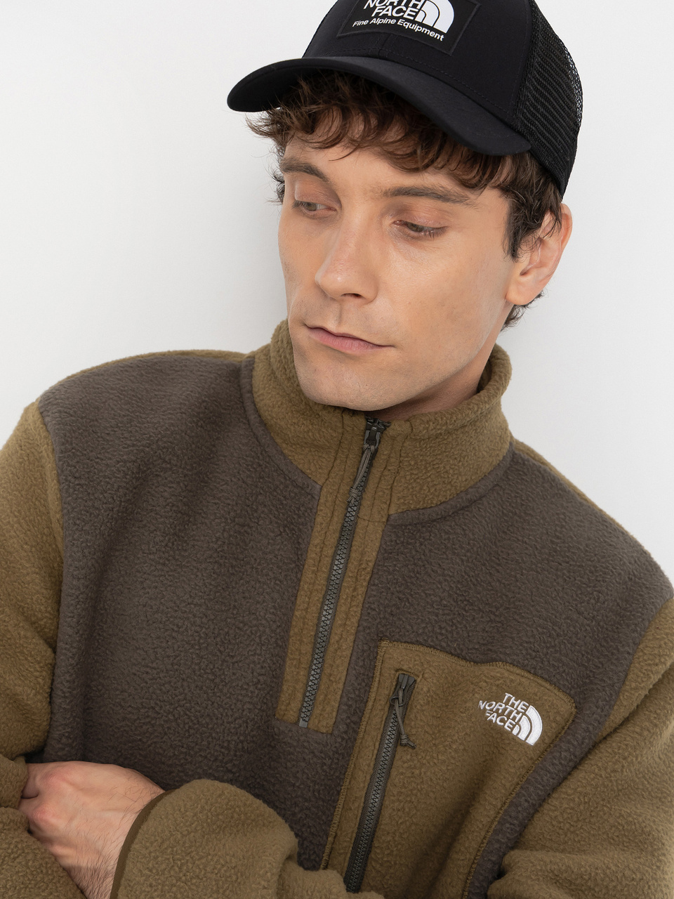 Herren The North Face Yumiori 1/4 Zip Fleece Jacke (new taupe green/caraway)