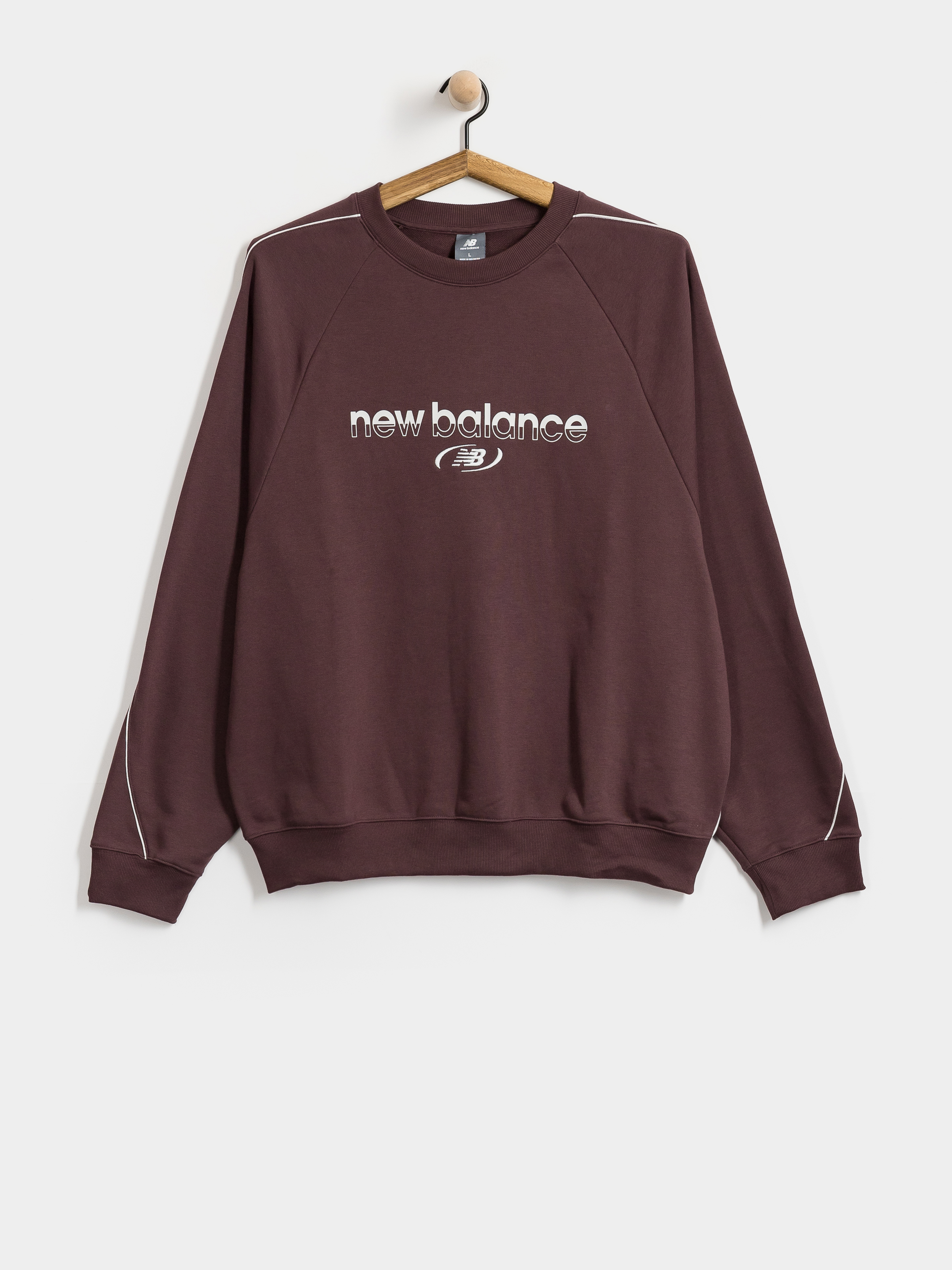 New Balance Trackside French Terry Sweatshirt (cherry leather)