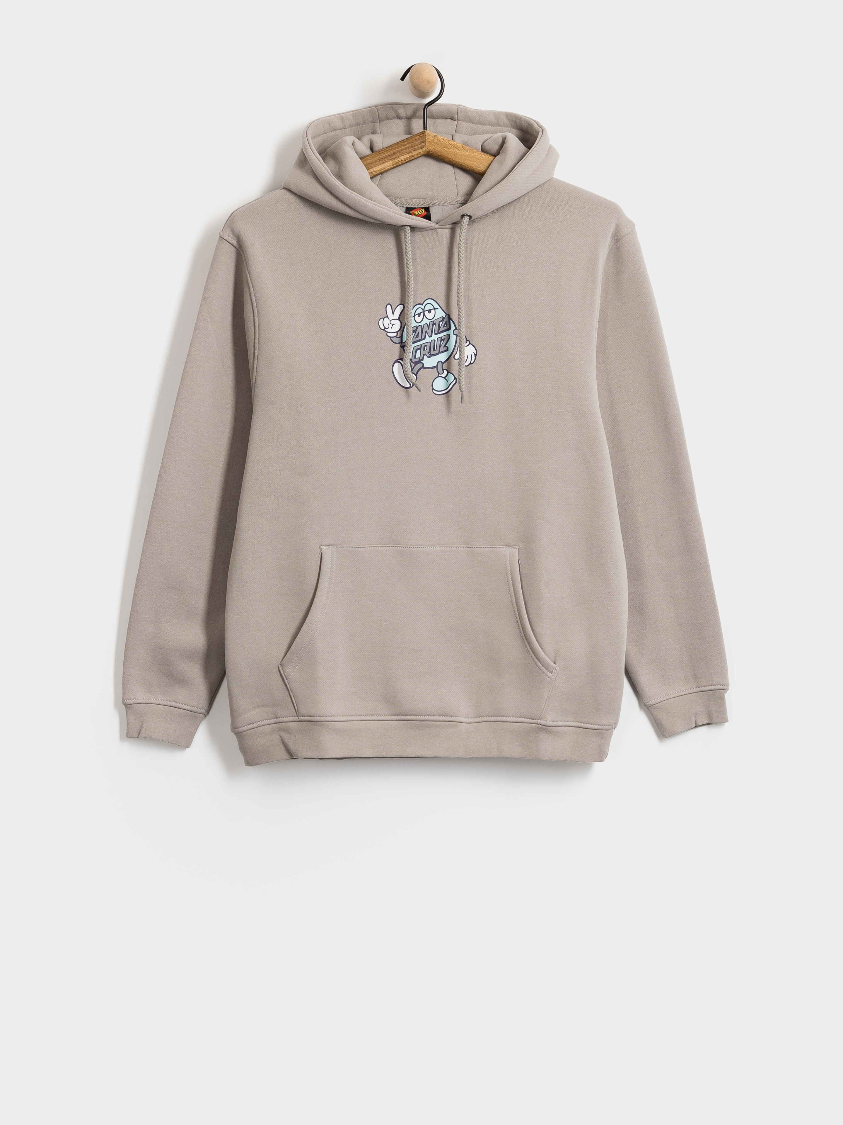 Santa Cruz Hoodie Dot Guy Front HD (warm grey)