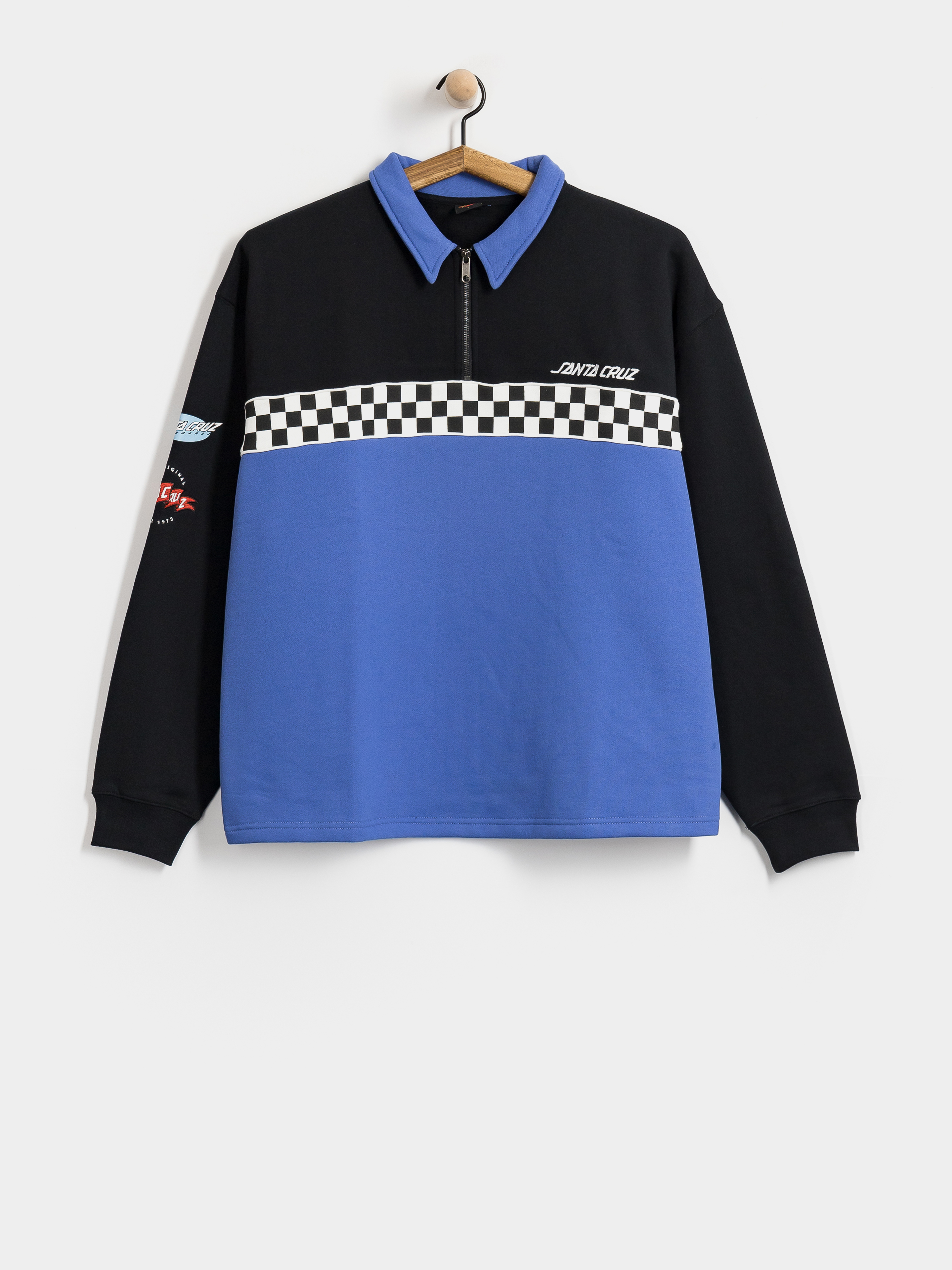 Santa Cruz Sweatshirt Podium 1/4 Zip (black/sapphire)