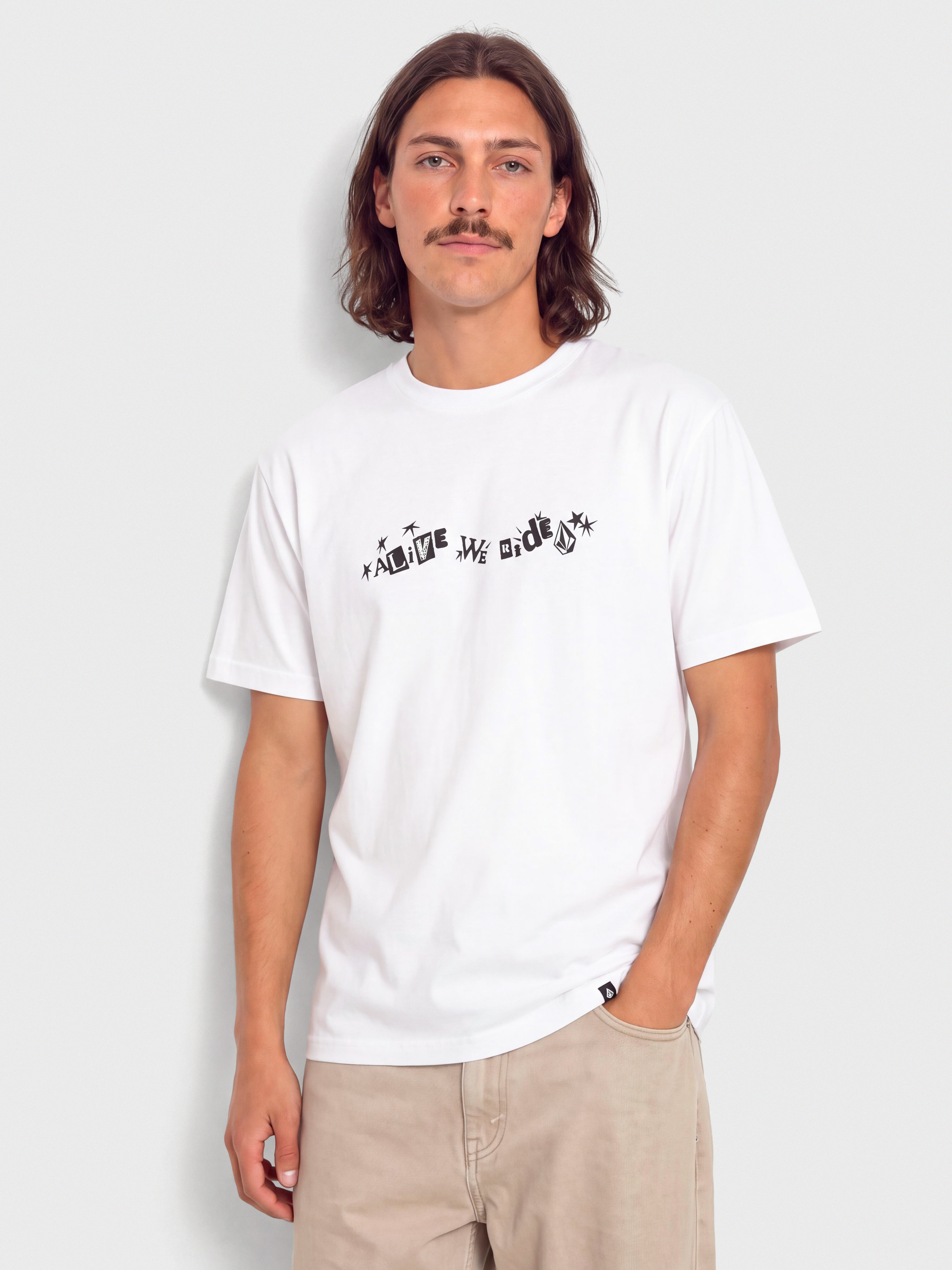 Volcom T-Shirt Alive We Ride Lse (white)