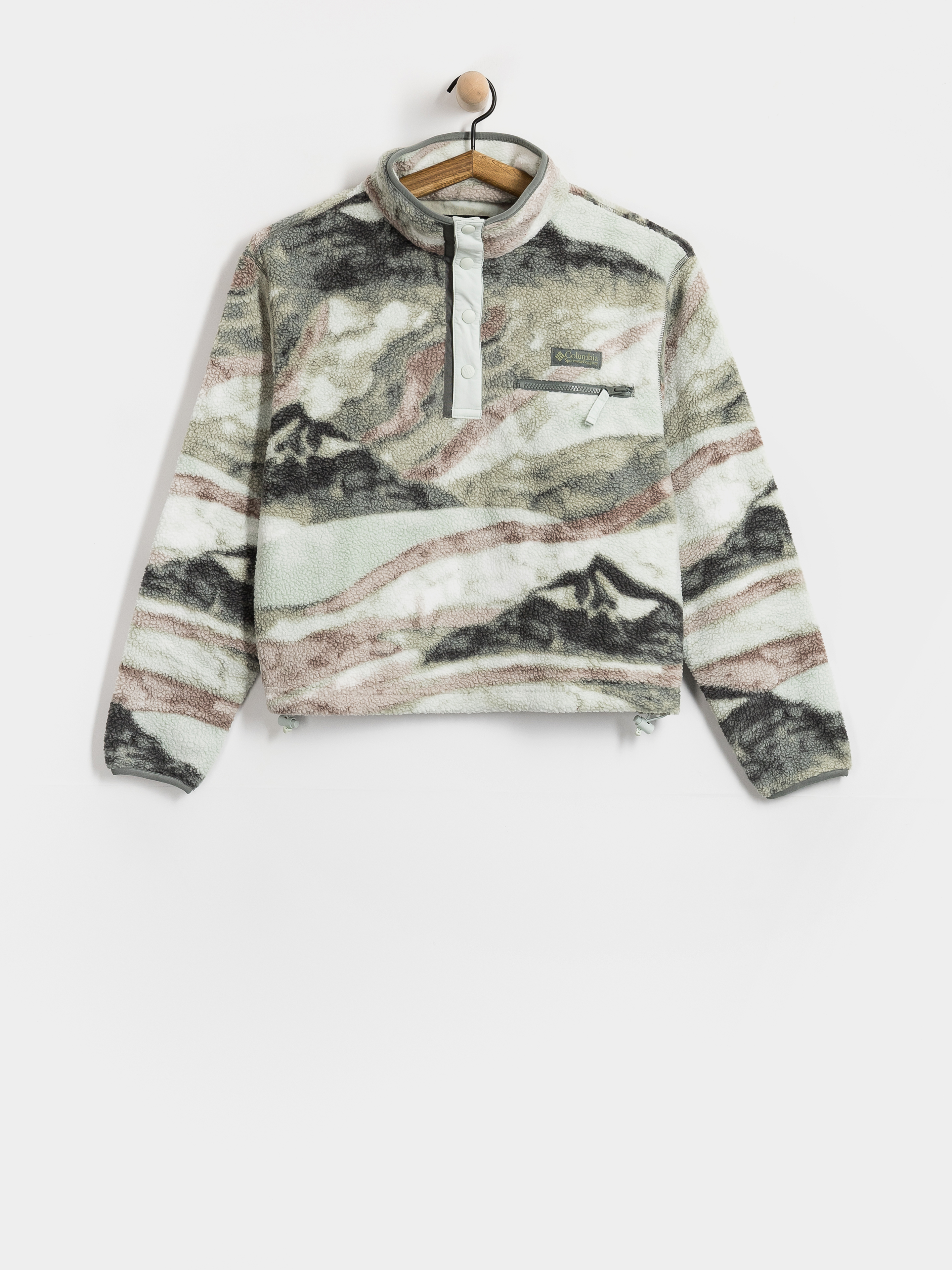 Columbia Helvetia II Printed Cropped Half Snap Wmn Fleece Jacke (sedona sage/summits)