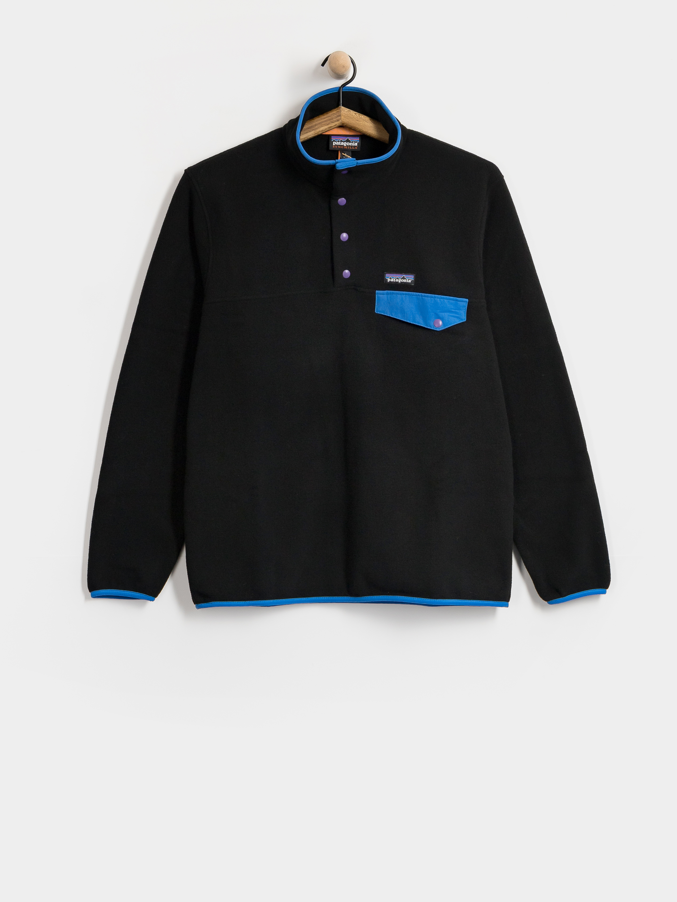 Patagonia LW Synch Snap T Fleece Jacke (black w/p6 blue)