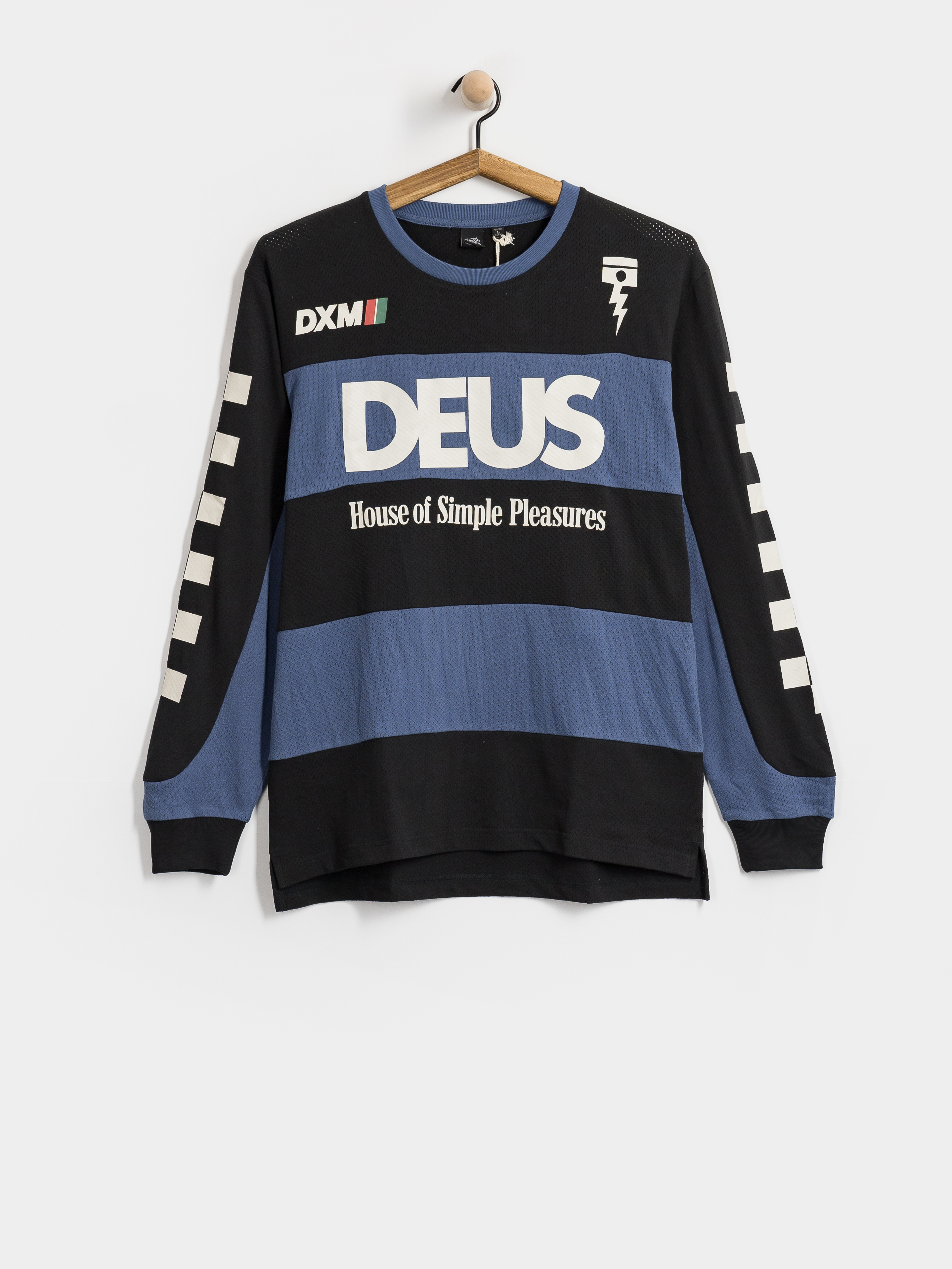Deus Ex Machina Vilander Moto Jersey Longsleeve (mechanic blue combo)