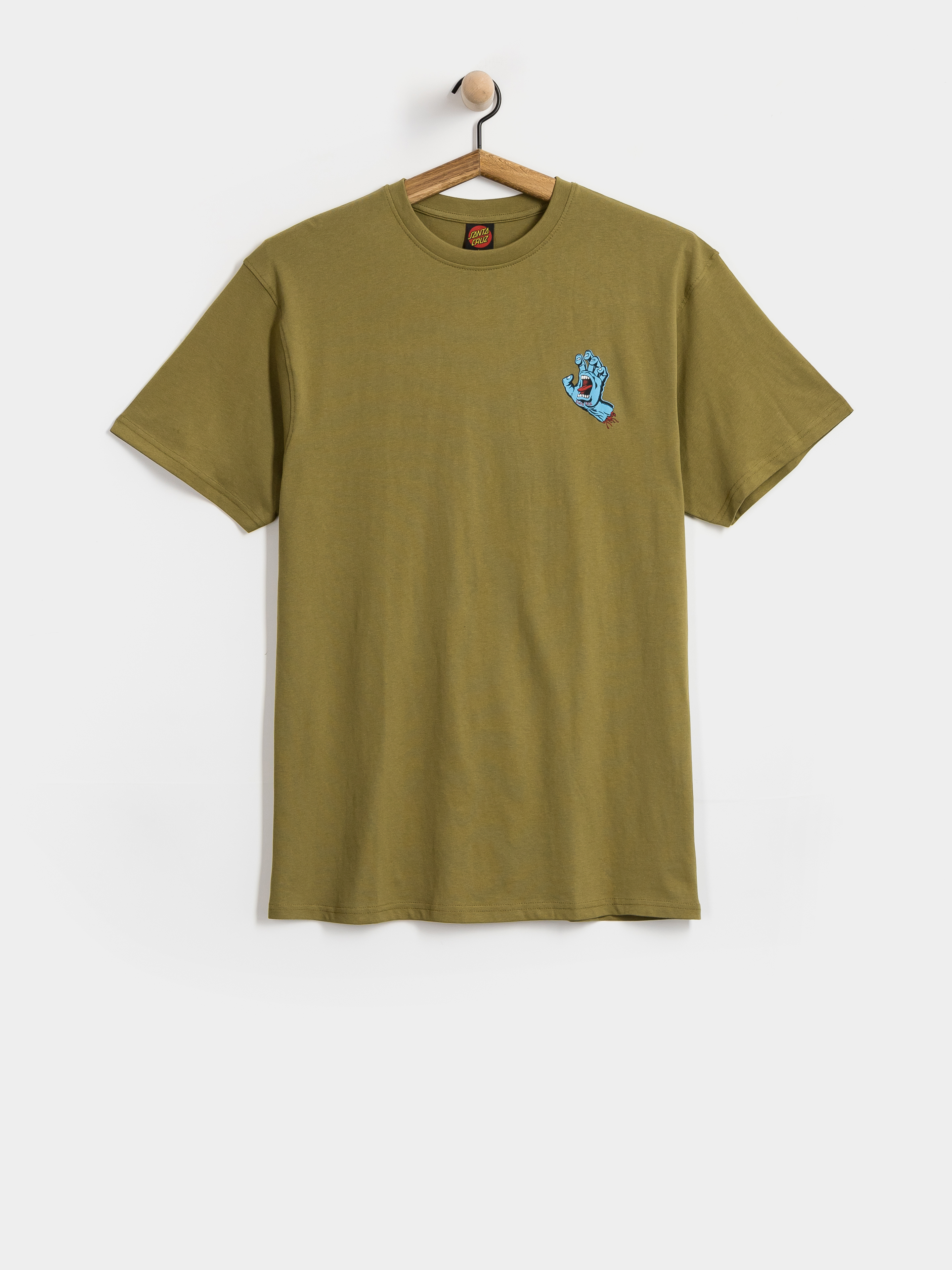 Santa Cruz Screaming Hand Chest T-Shirt (deep olive)