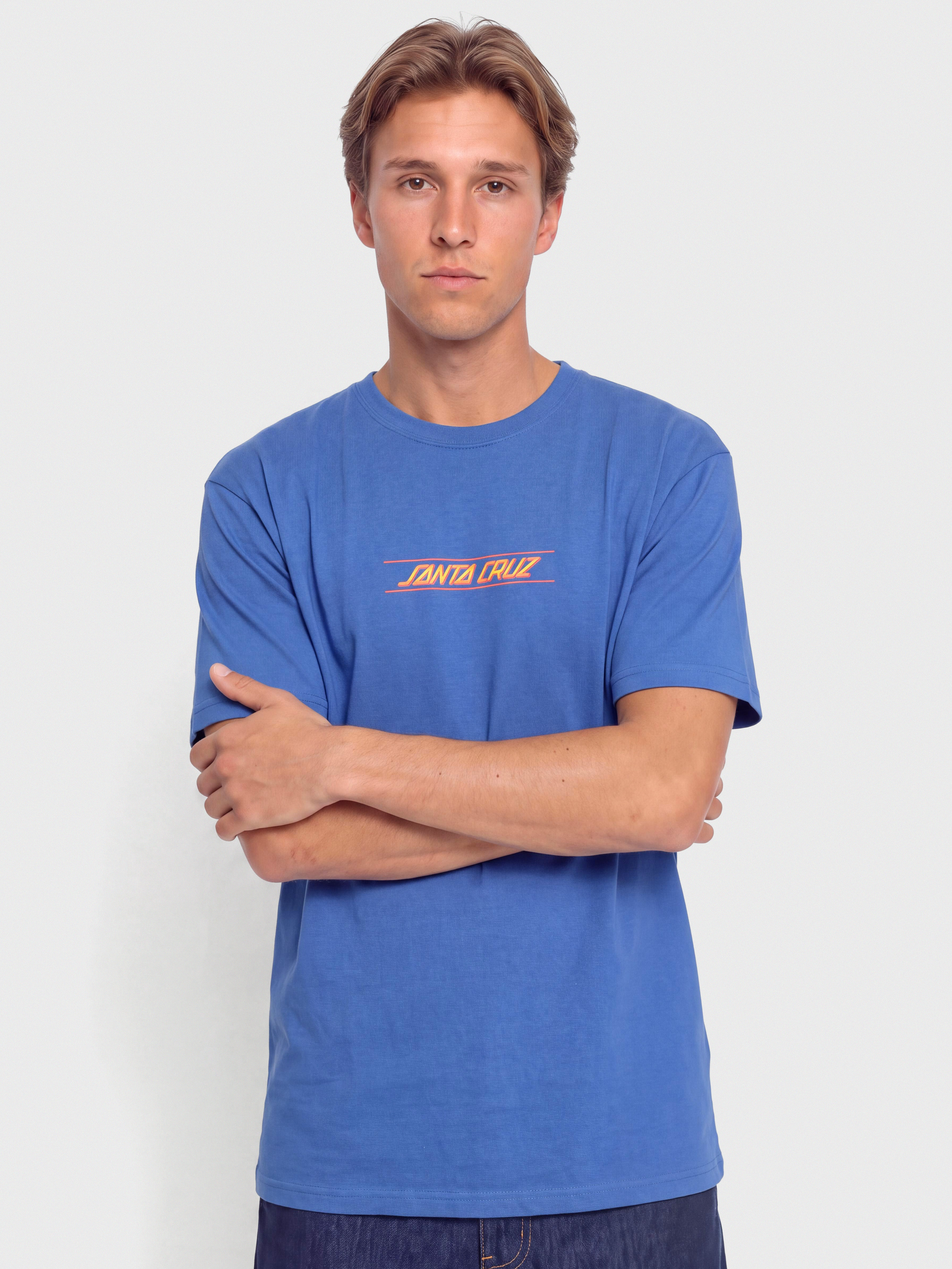 Santa Cruz Classic Fade Strip Centre T-Shirt (sapphire)