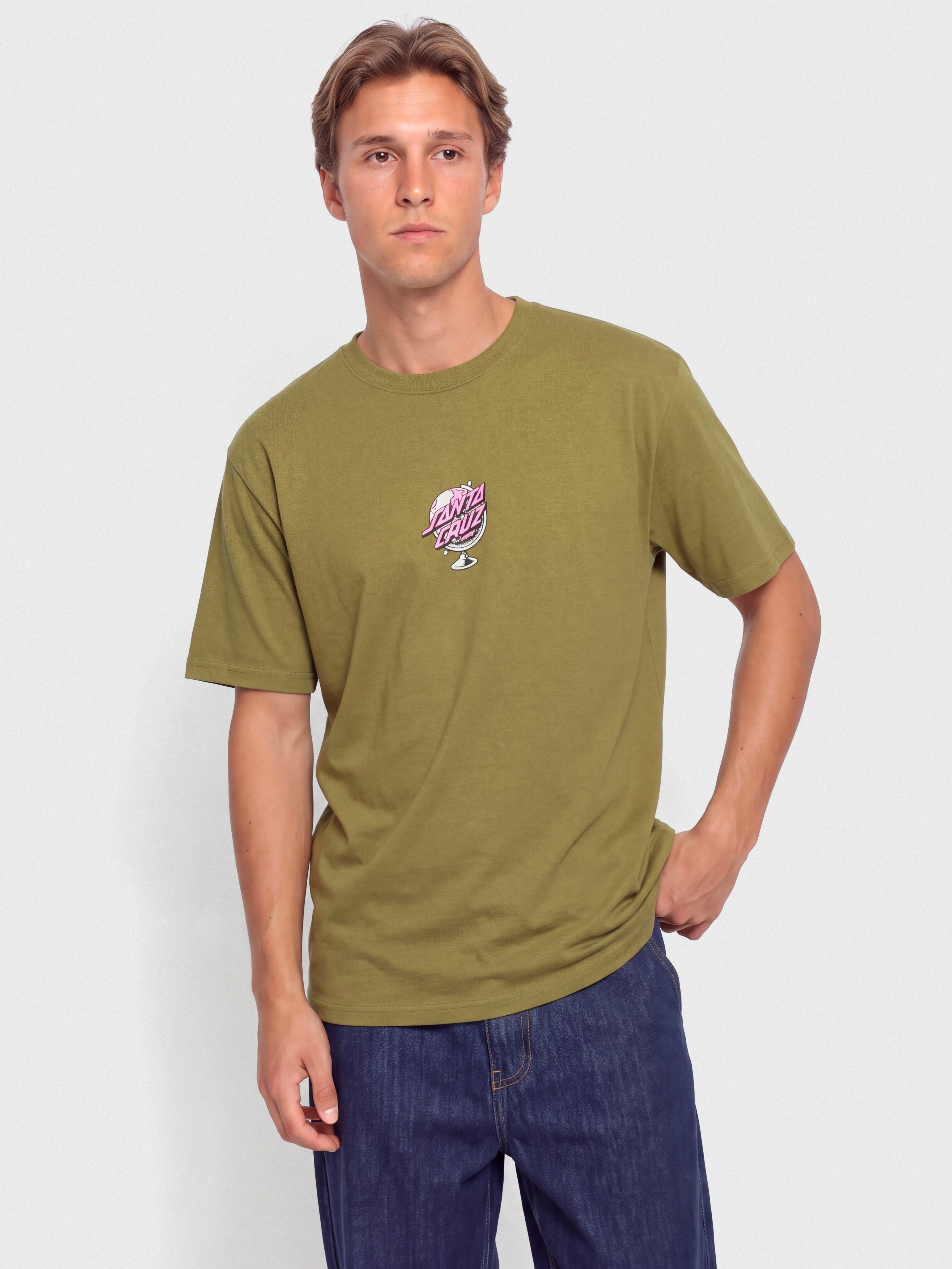 Santa Cruz Knibbs Cryptic World Centre T-Shirt (deep olive)