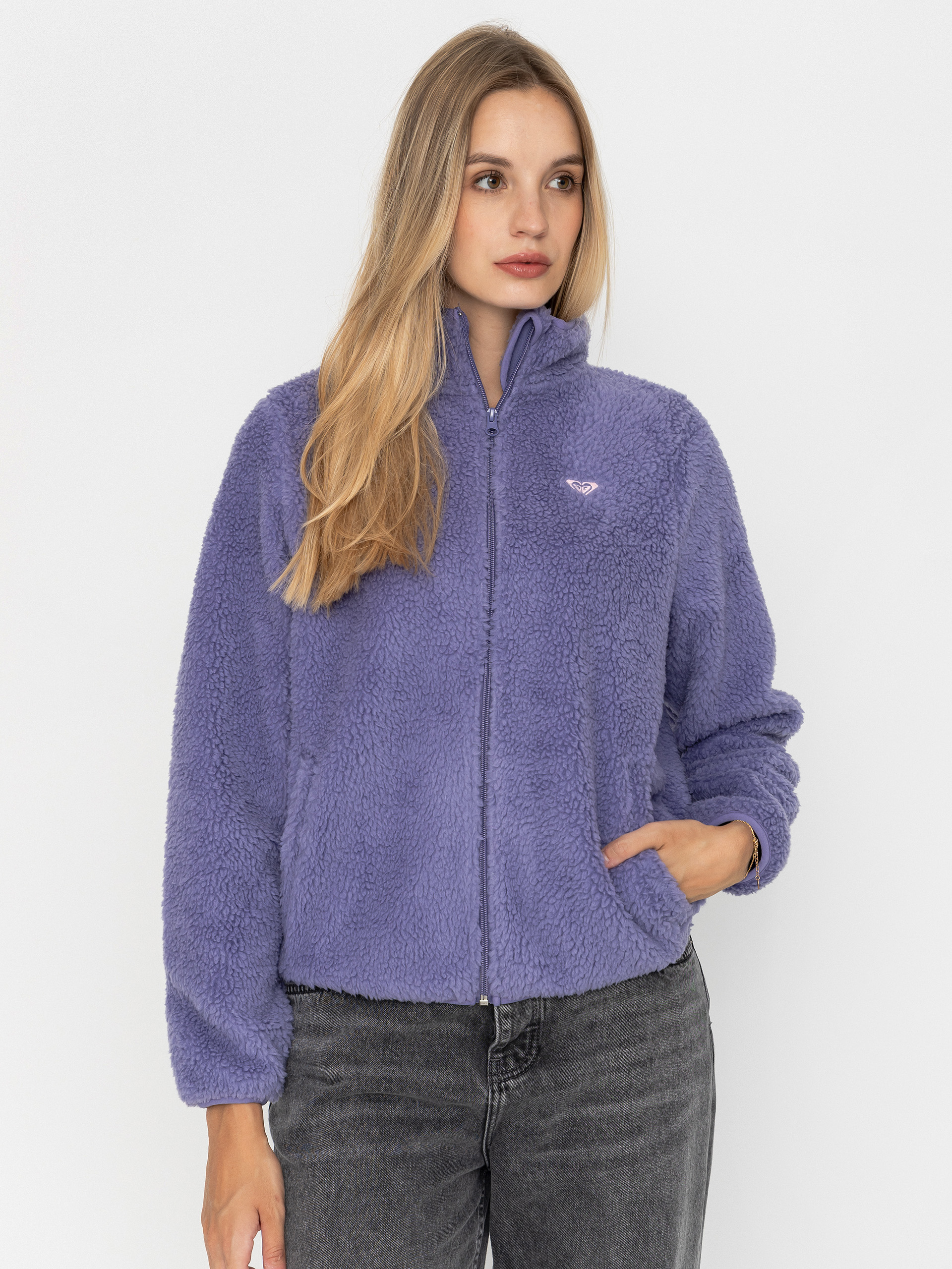 Womens Roxy Waves Of Warmth Zippered Fleece (twilight purple)