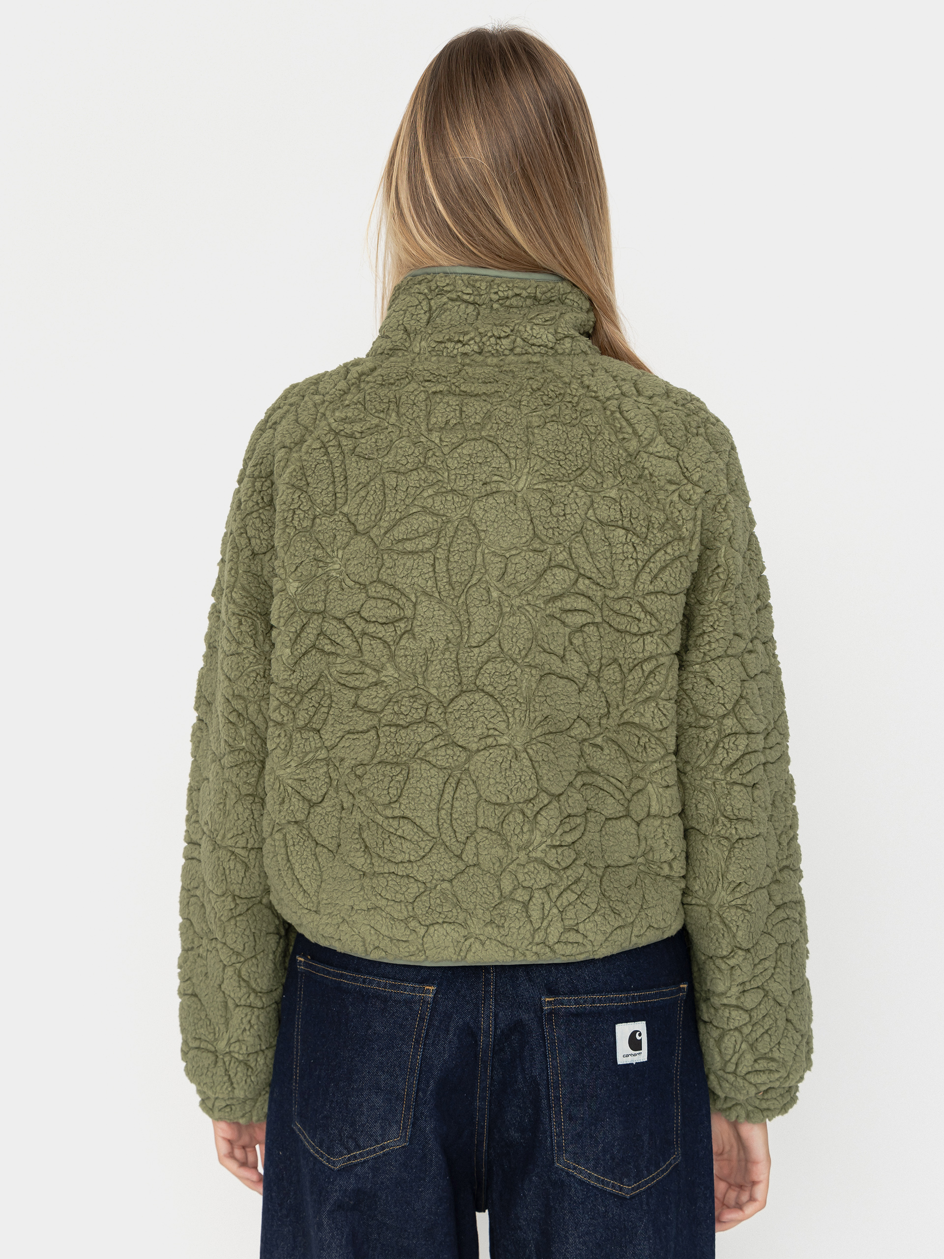 Womens Roxy Blurry Cloud Fleece (oil green outline mo)