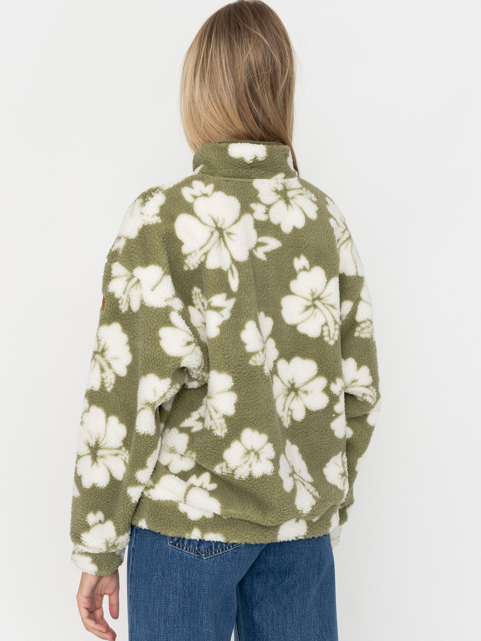 Damen Roxy Fleece Jacke Jive Talking Bonded (oil green hippy bico)