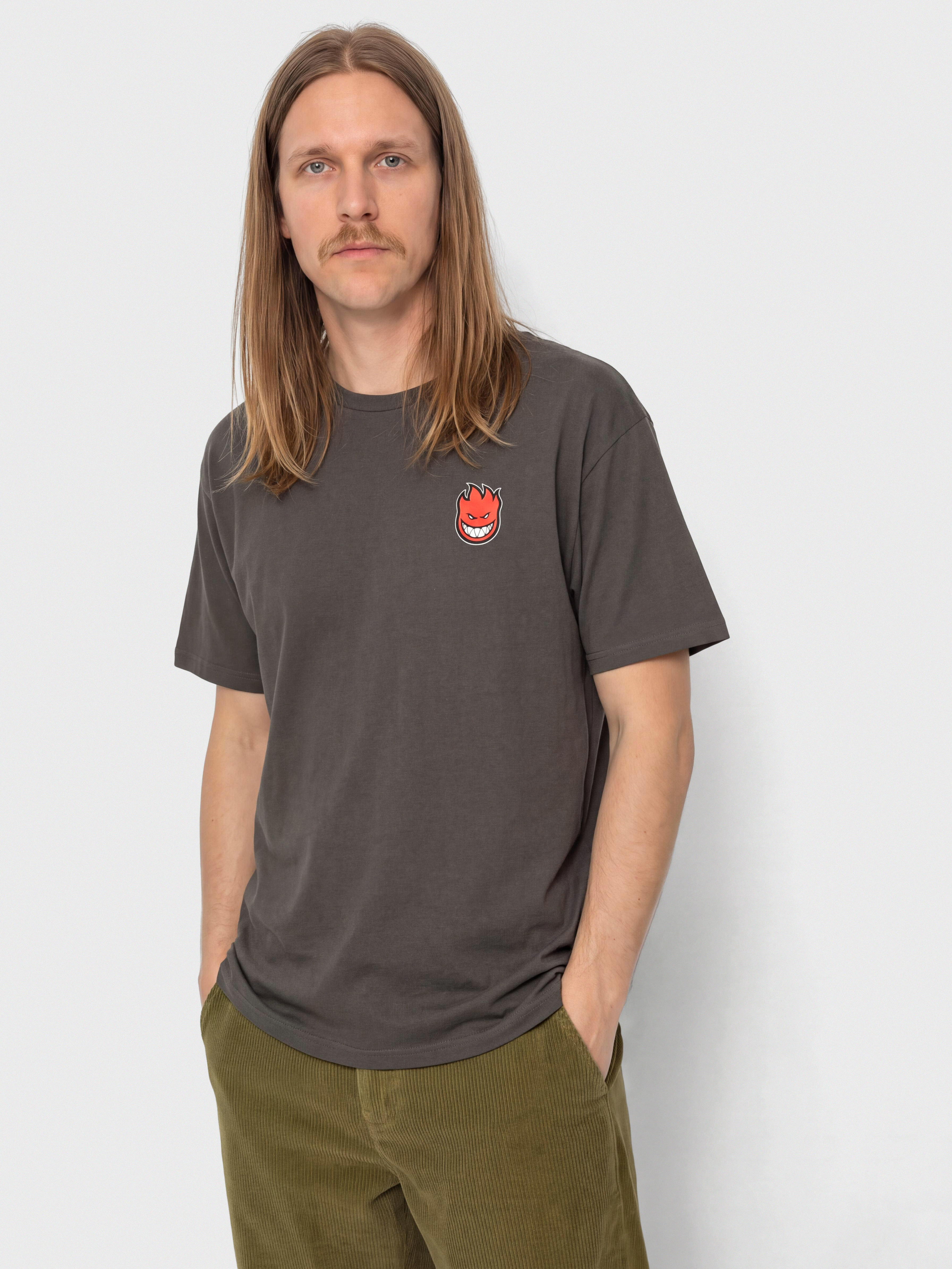 Spitfire Lil Bighead Fill T-Shirt (charcoal solid w/red black&white print)