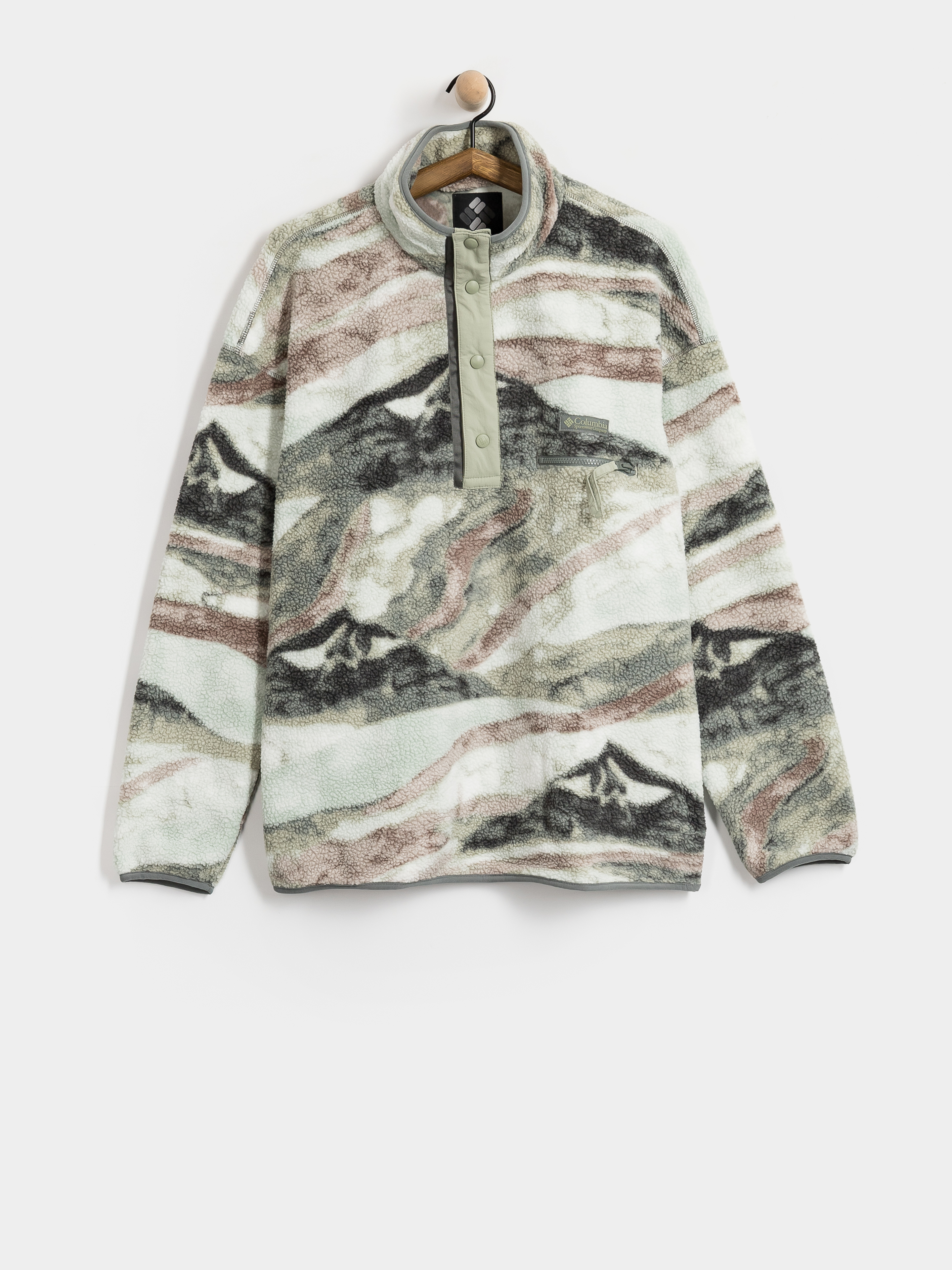 Mens Columbia Fleece  Helvetia II Printed Half Snap (sedona sage summits)