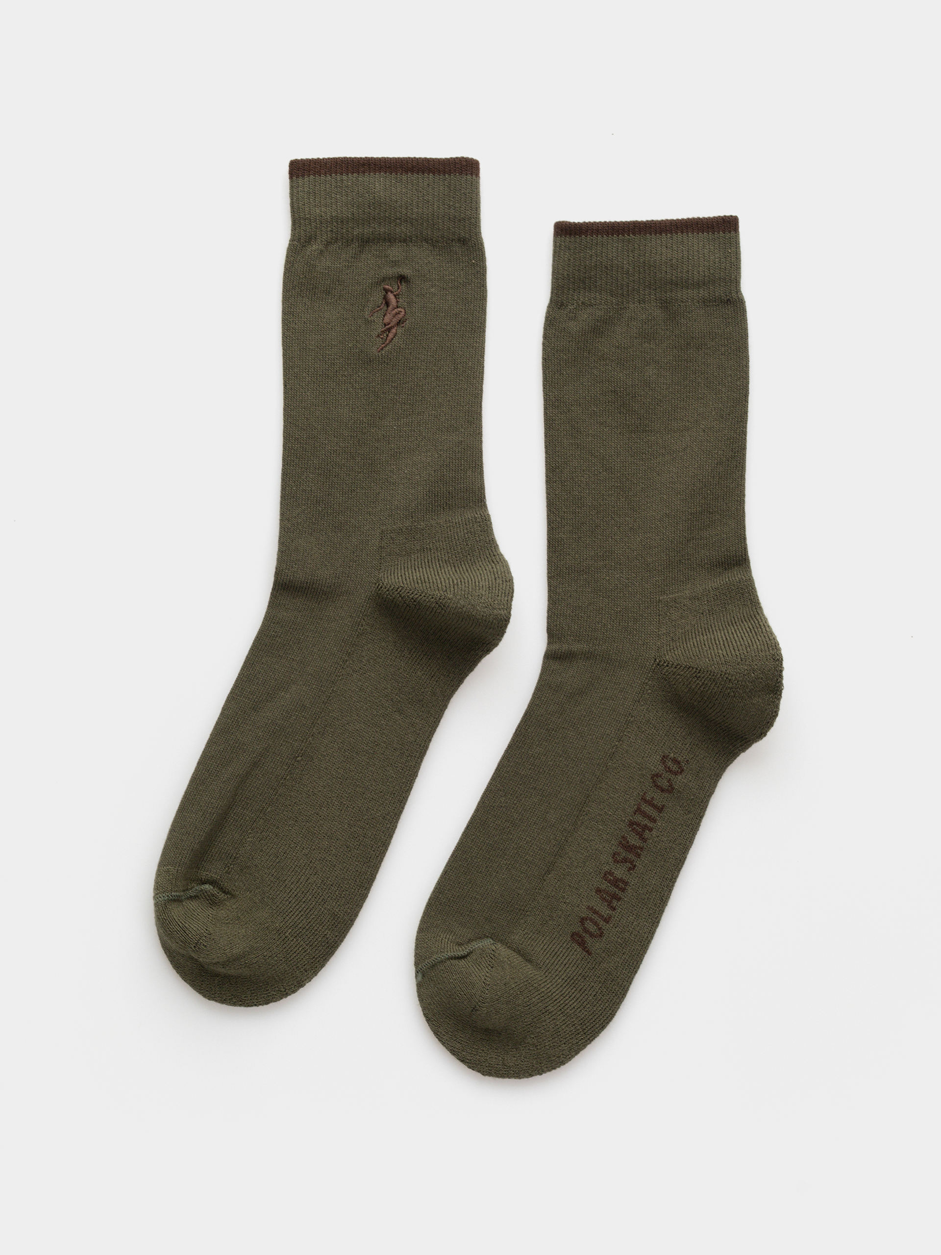 Polar Skate No Complies Forever Socks (army green/brown)