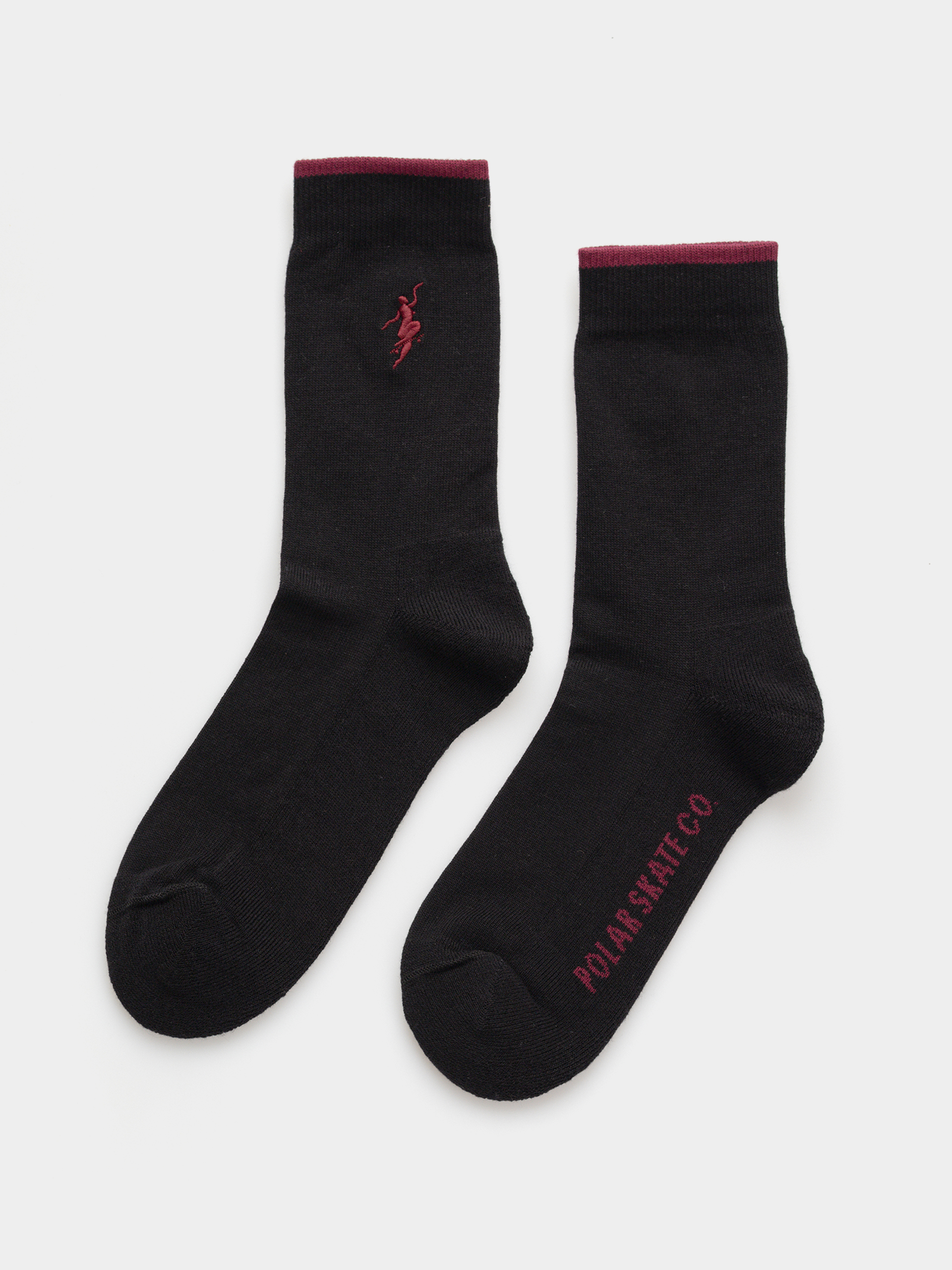 Polar Skate No Complies Forever Socks (black/redcurrant)