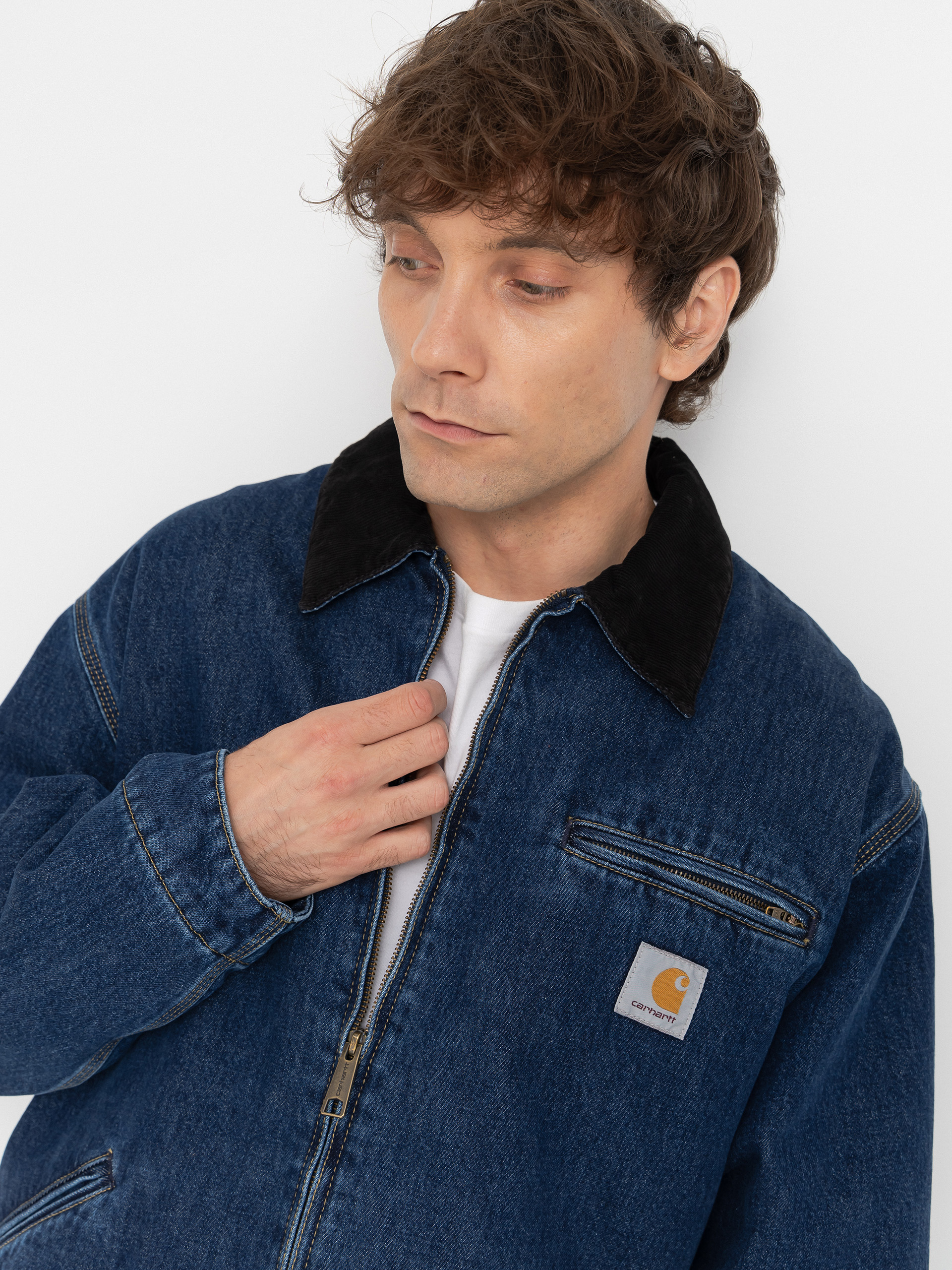 Carhartt WIP OG Detroit Jacke (blue/black/stone washed)