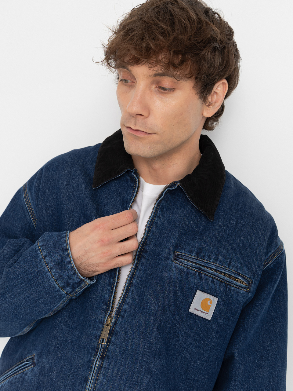 Carhartt WIP OG Detroit Jacket (blue/black/stone washed)