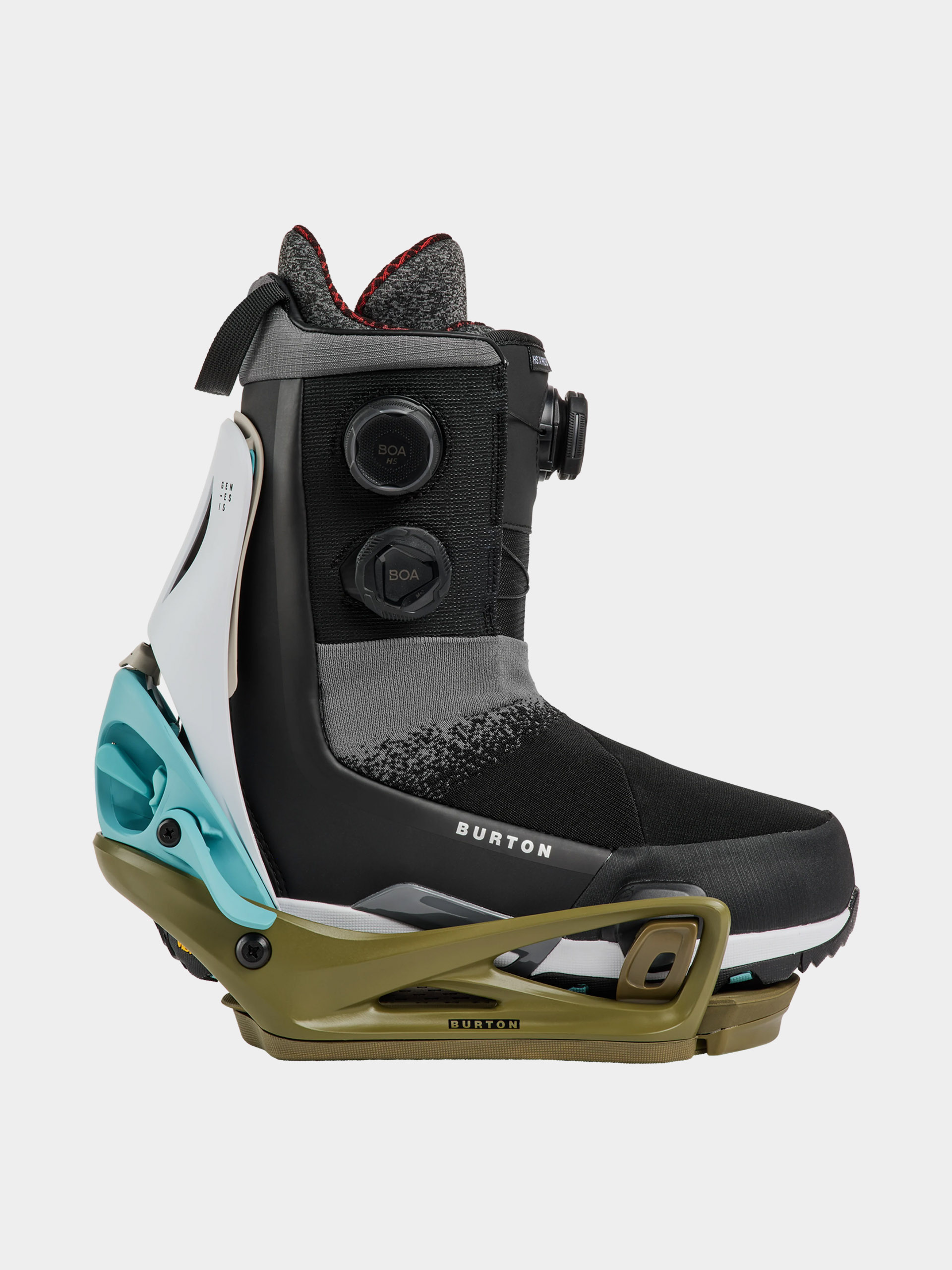Herren Burton Snowboard Bindung Step On Genesis Re:Flex (white/dried moss)