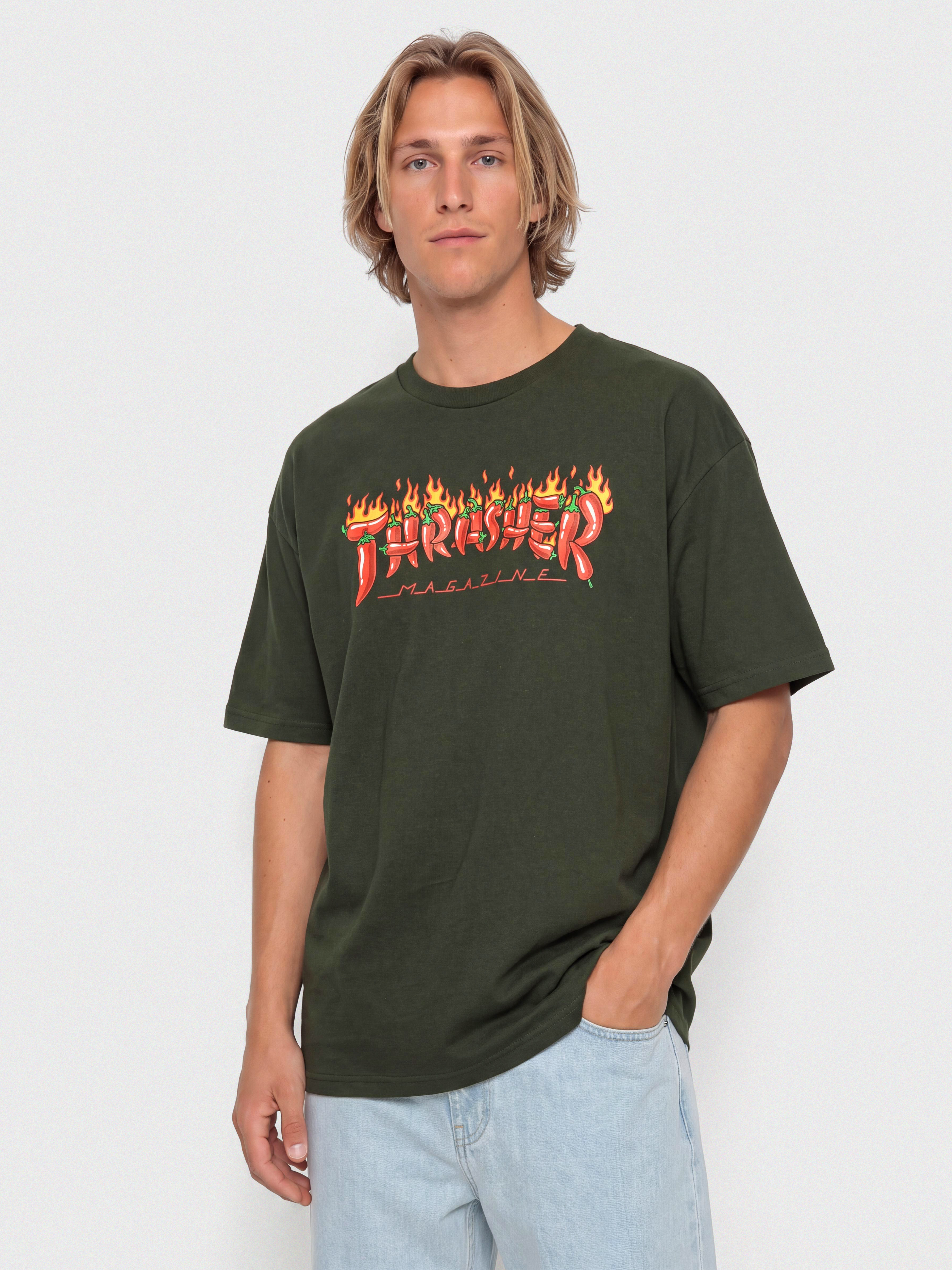 Thrasher T-Shirt Fuego (forest green)
