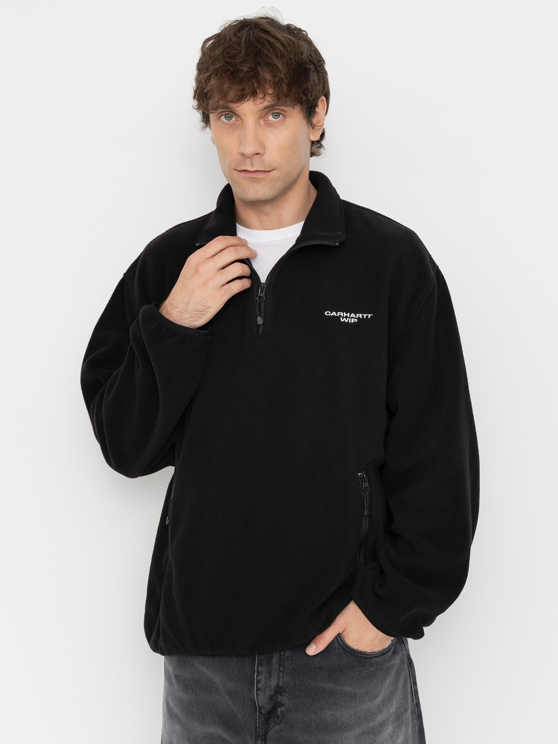 Carhartt WIP Fleece  Edmore Half Zip (black/white)