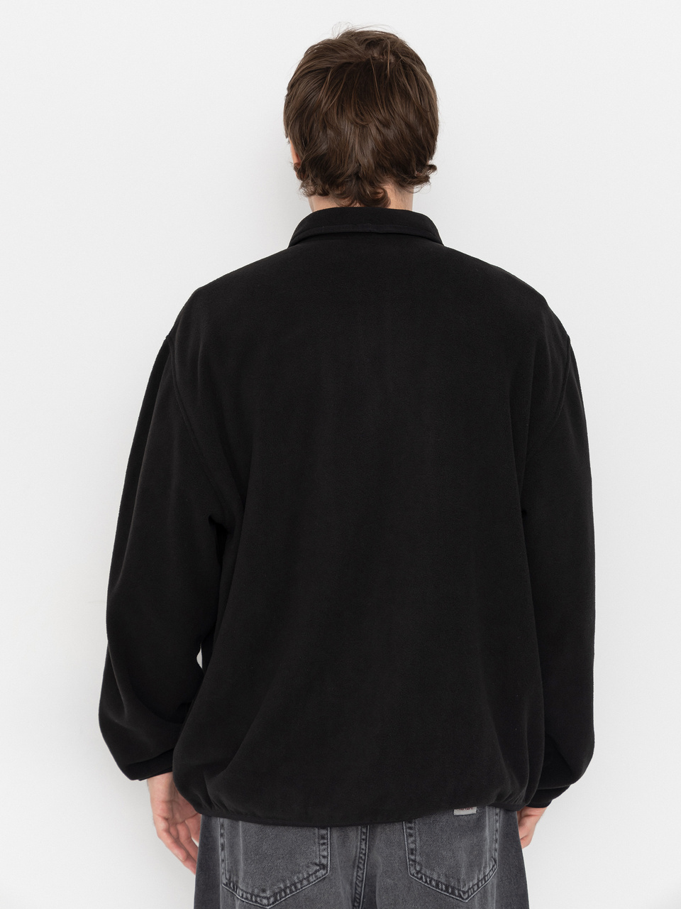 Herren Carhartt WIP Fleece Jacke Edmore Half Zip (black/white)