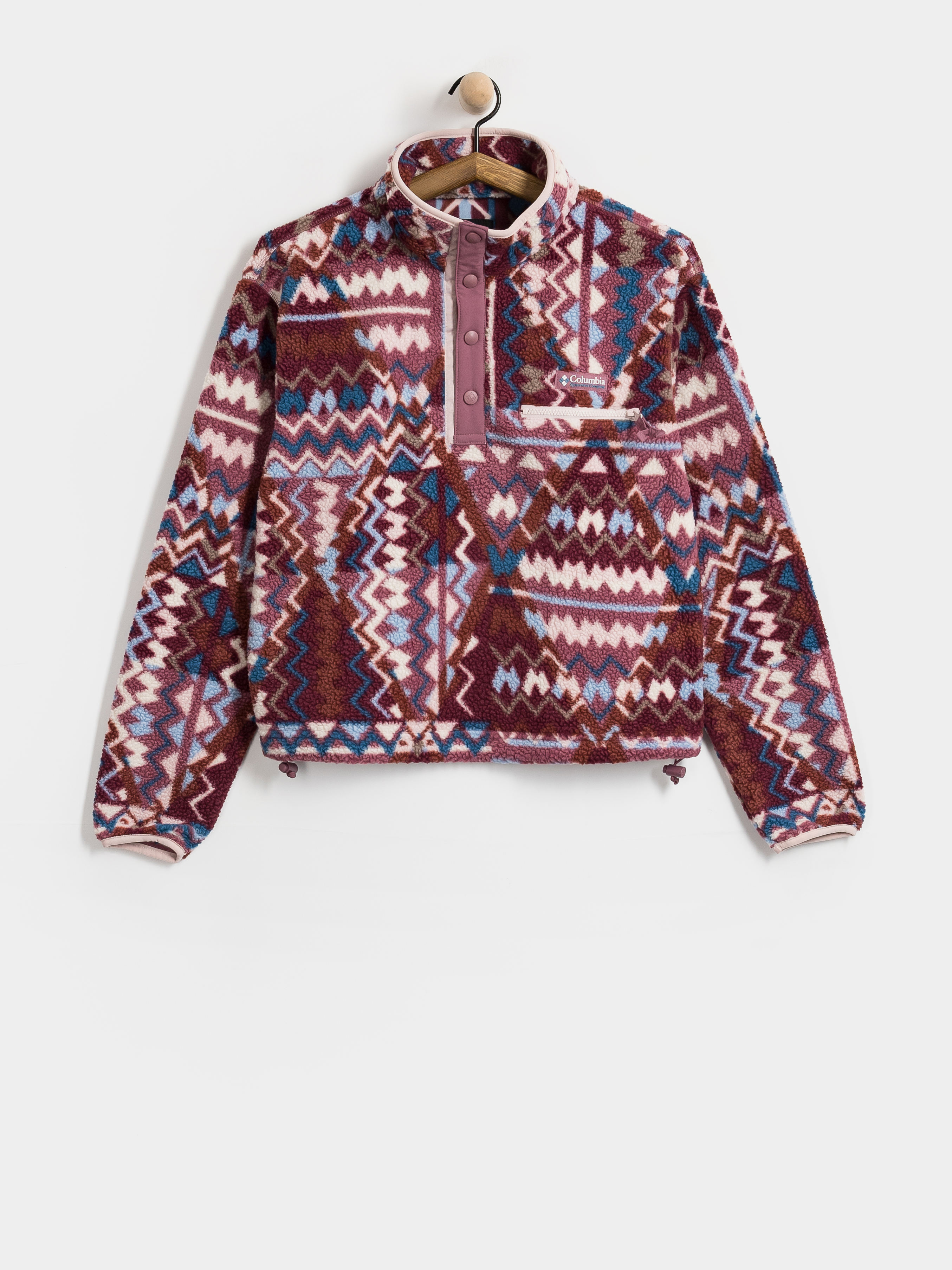Damen Columbia Fleece Jacke Helvetia II Printed Cropped Half Snap (antique mauve)