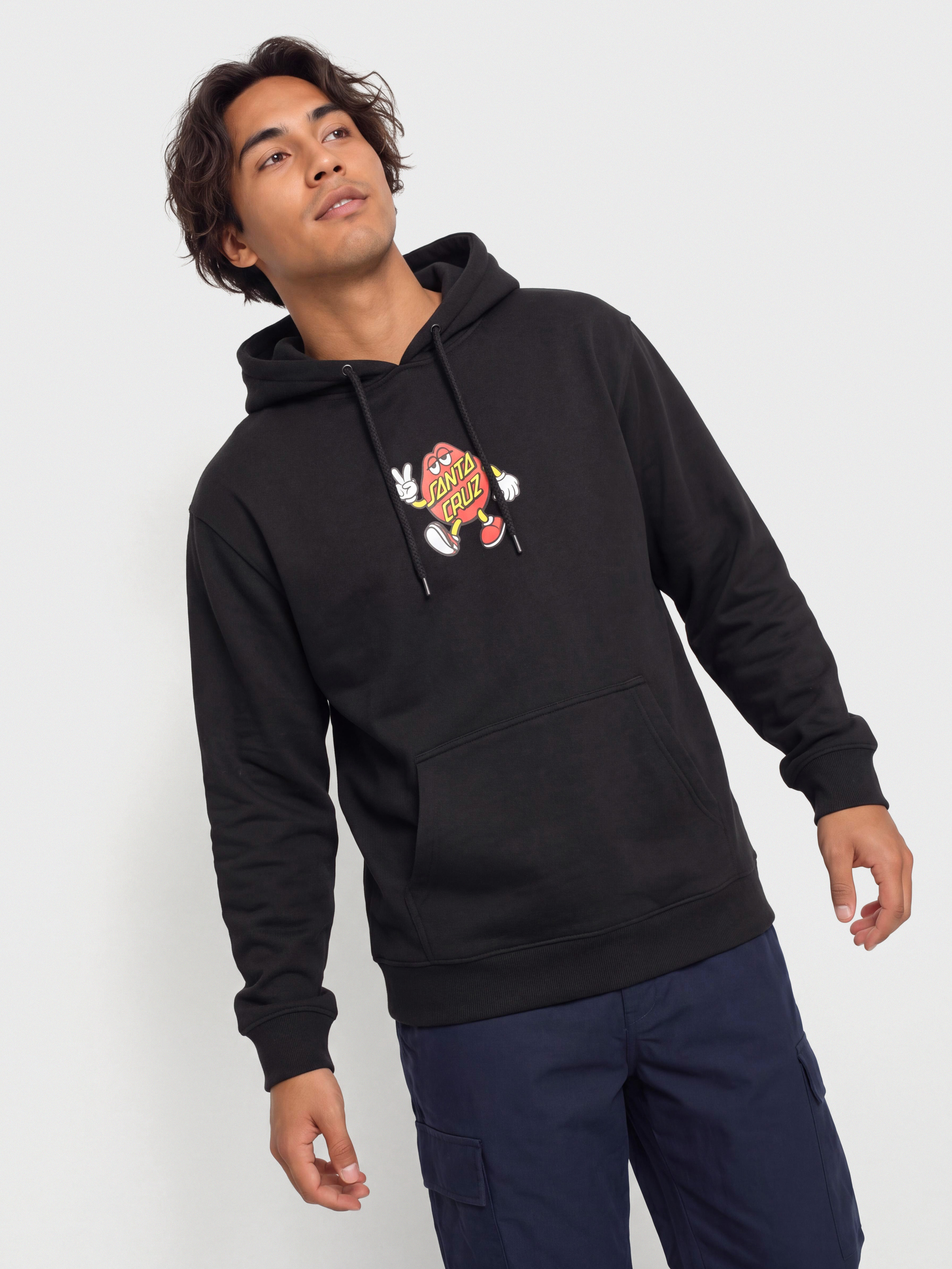 Santa Cruz Hoodie Dot Guy Front HD (black)
