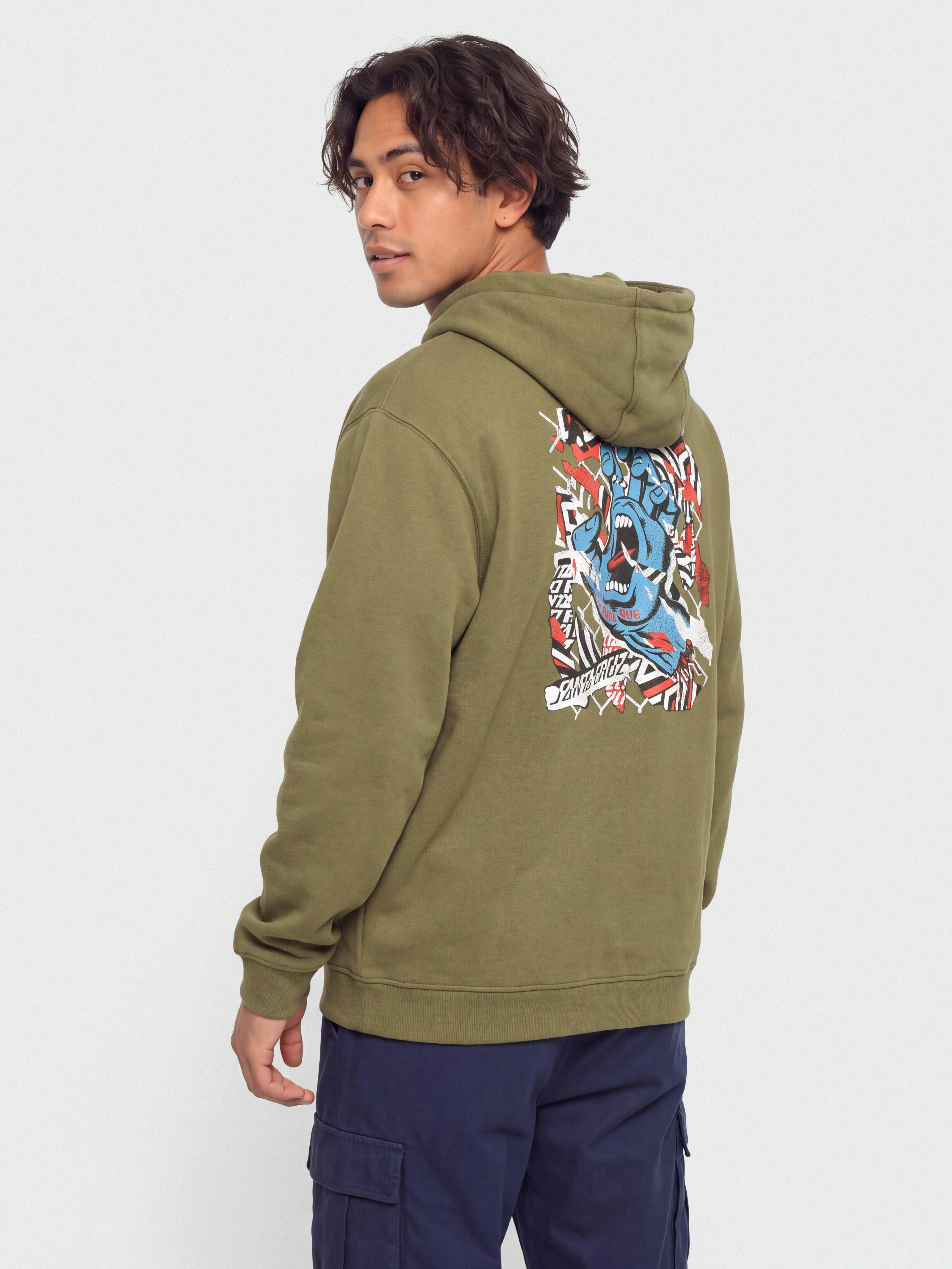 Santa Cruz Hoodie Damaged Hand HD (deep olive)