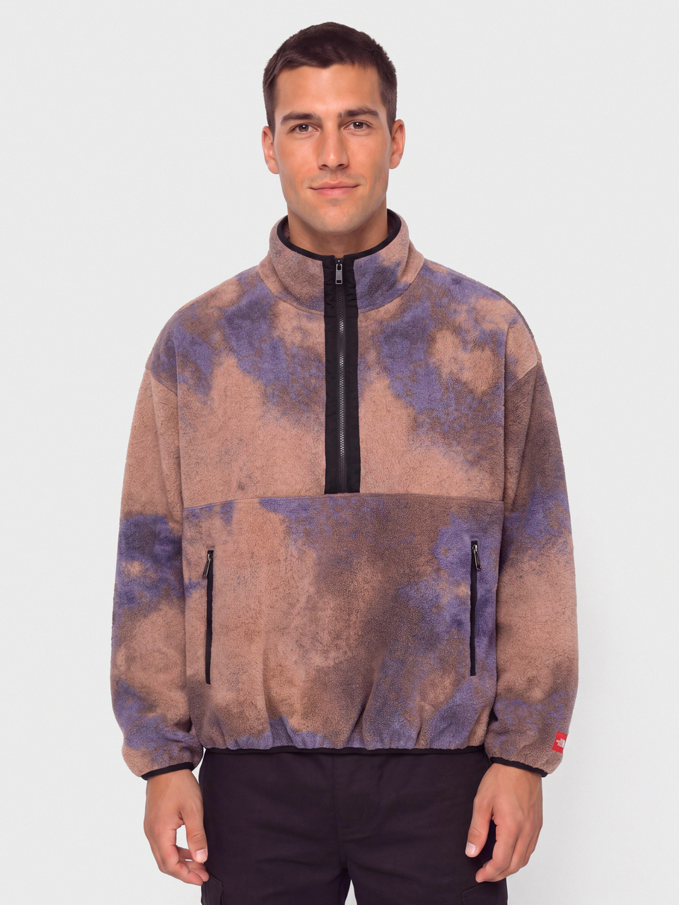 Herren The North Face Red Box Printed 1/2 Zip Fleece jacke (grounded plum 1989 cata)
