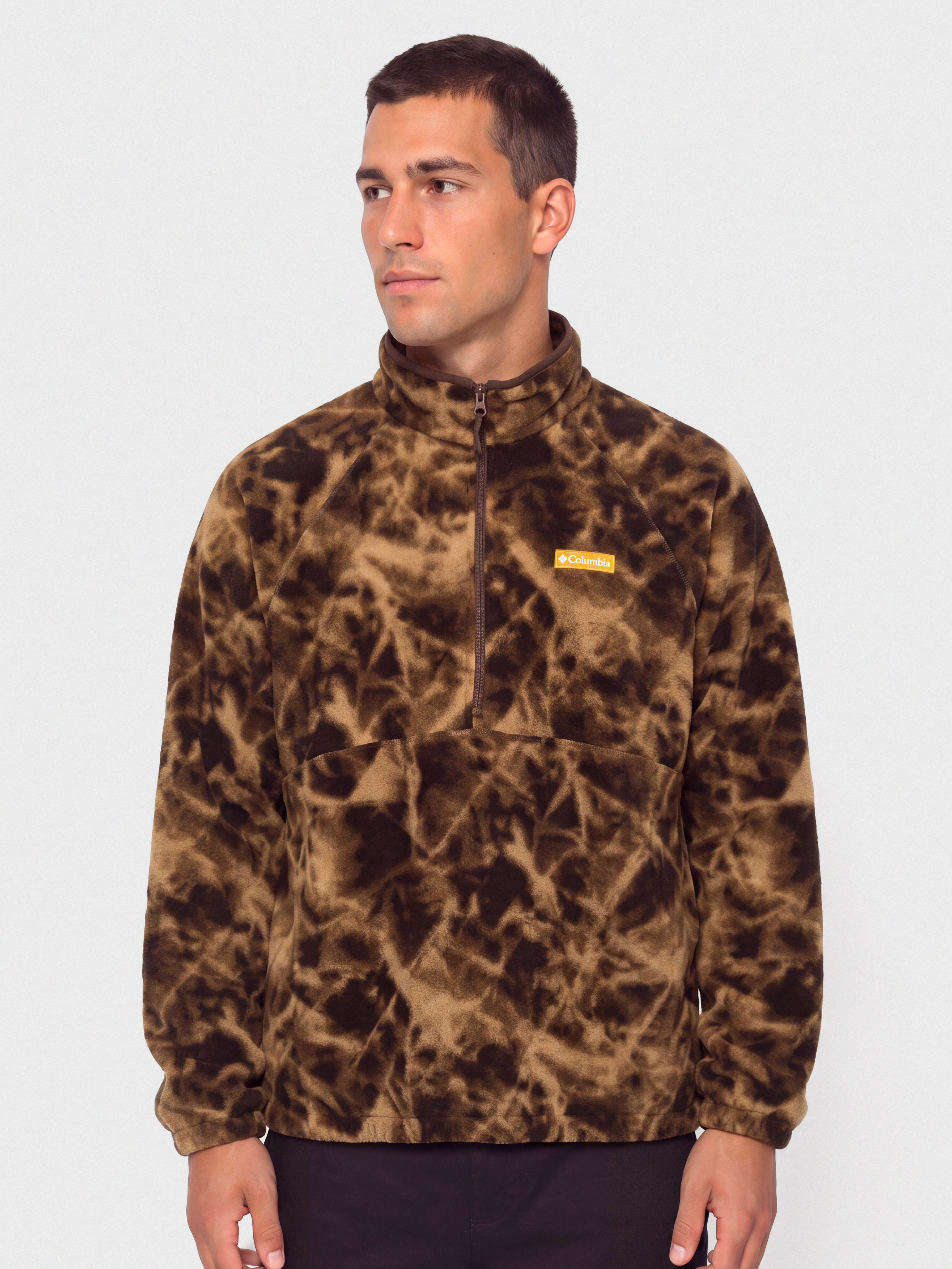Herren Columbia Fleece Jacke Timber Crest MTR Printed Half Zip (tobacco/icypeaks)