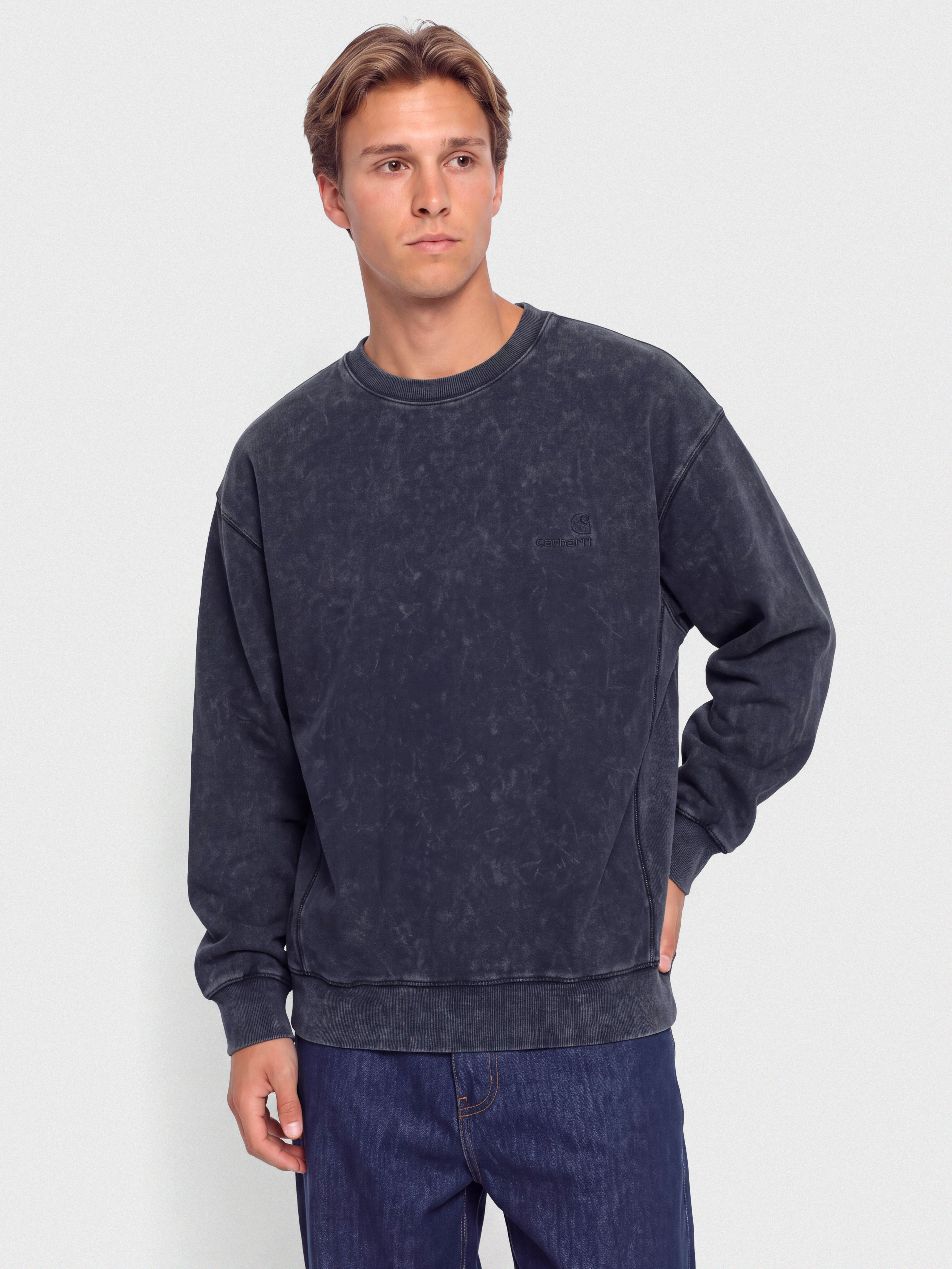 Carhartt WIP Lambert Sweatshirt (dark navy/moon wash)