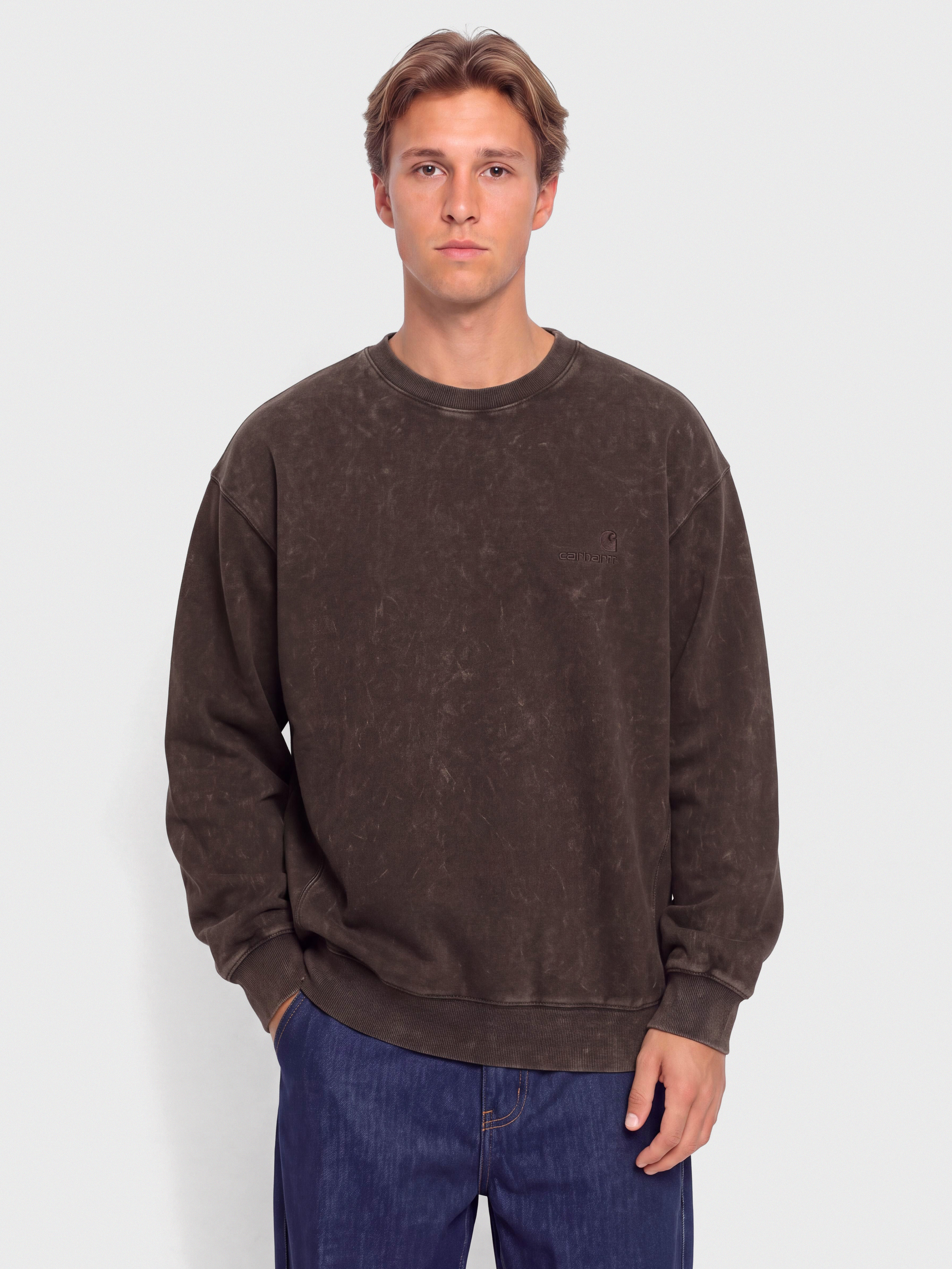 Carhartt WIP Lambert Sweatshirt (tobacco/moon wash)