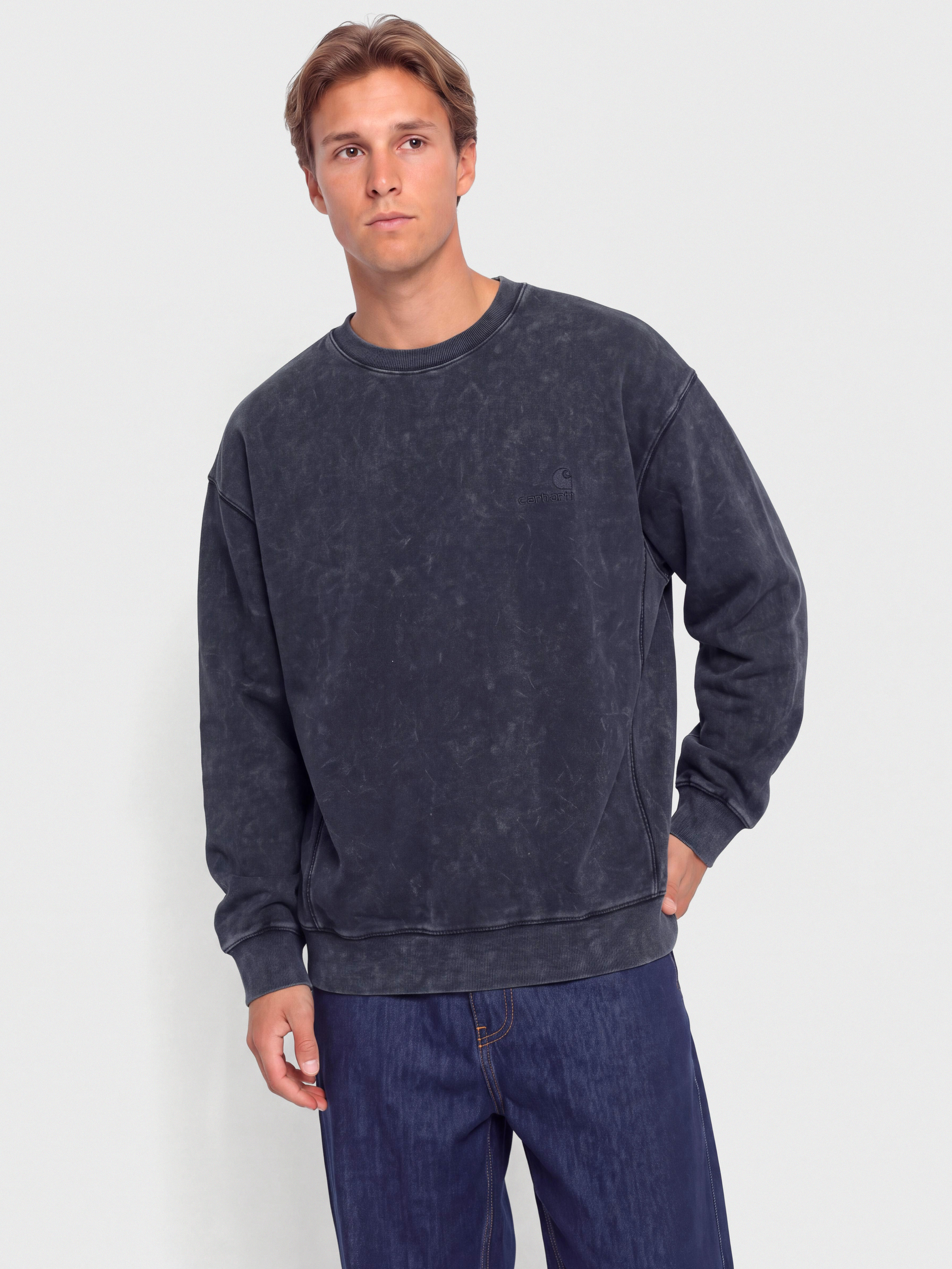 Carhartt WIP Lambert Sweatshirt (dark navy/moon wash)