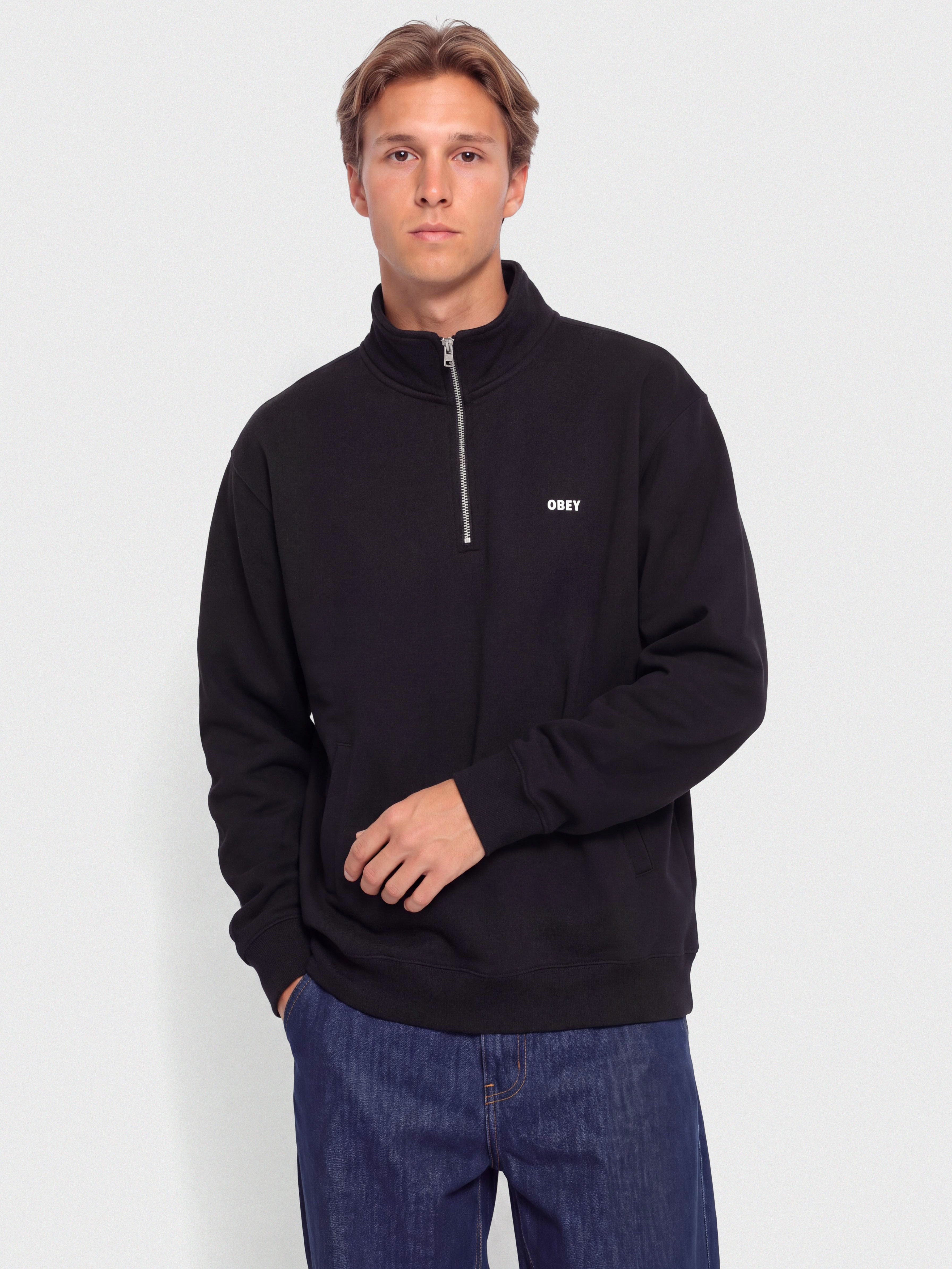 OBEY Established Works Bold Mockneck Sweatshirt (black)