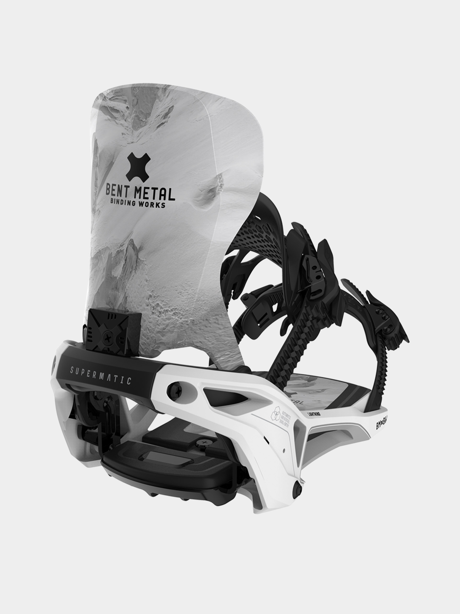 Mens Bent Metal Snowboard bindings Lightning Supermatic (white)