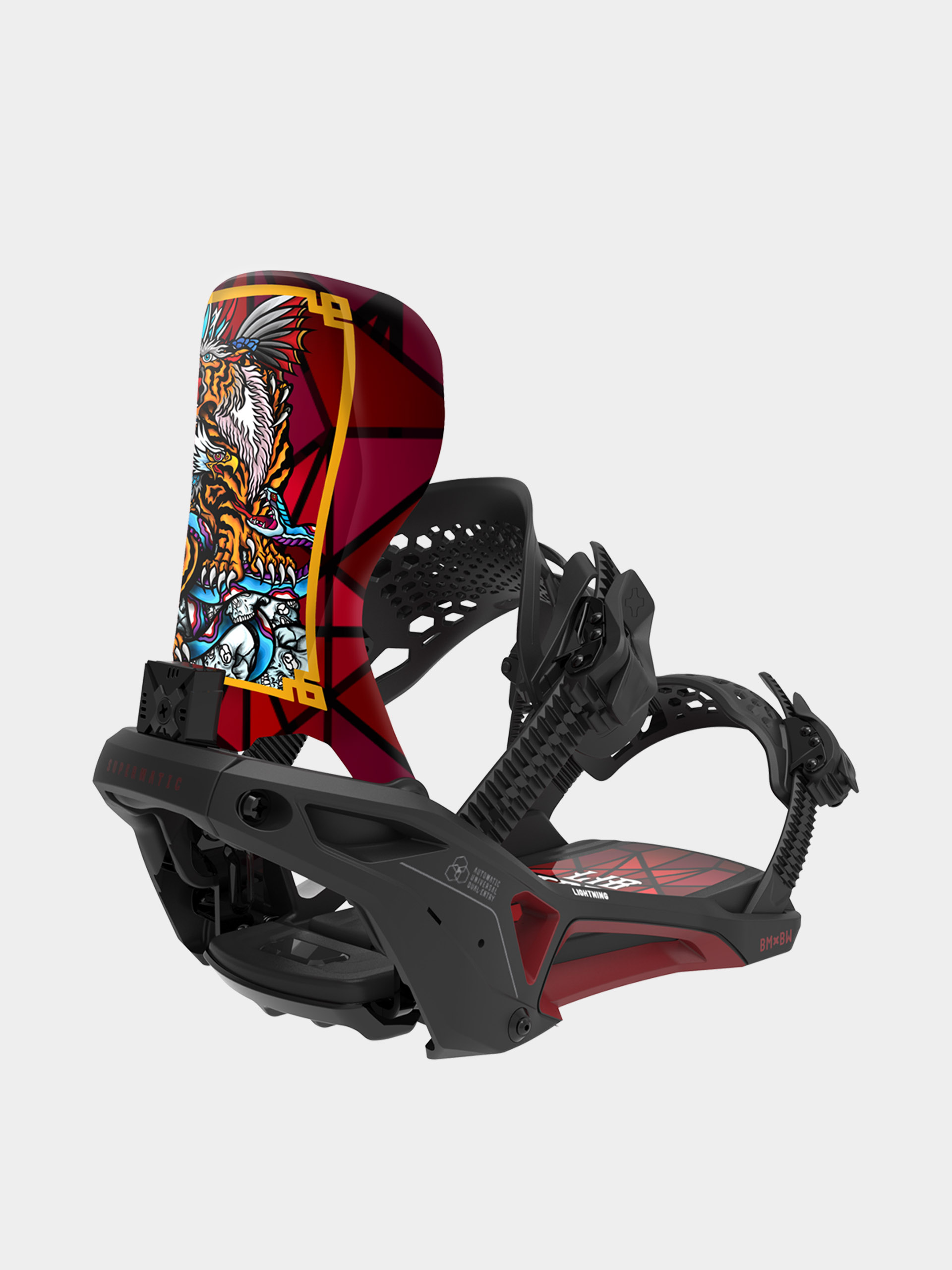 Herren Bent Metal Snowboard Bindung Lightning Supermatic (black/red)