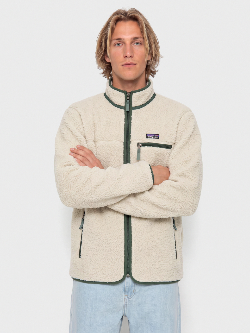 Patagonia Jacket Retro Pile (pelican w/canopy green)